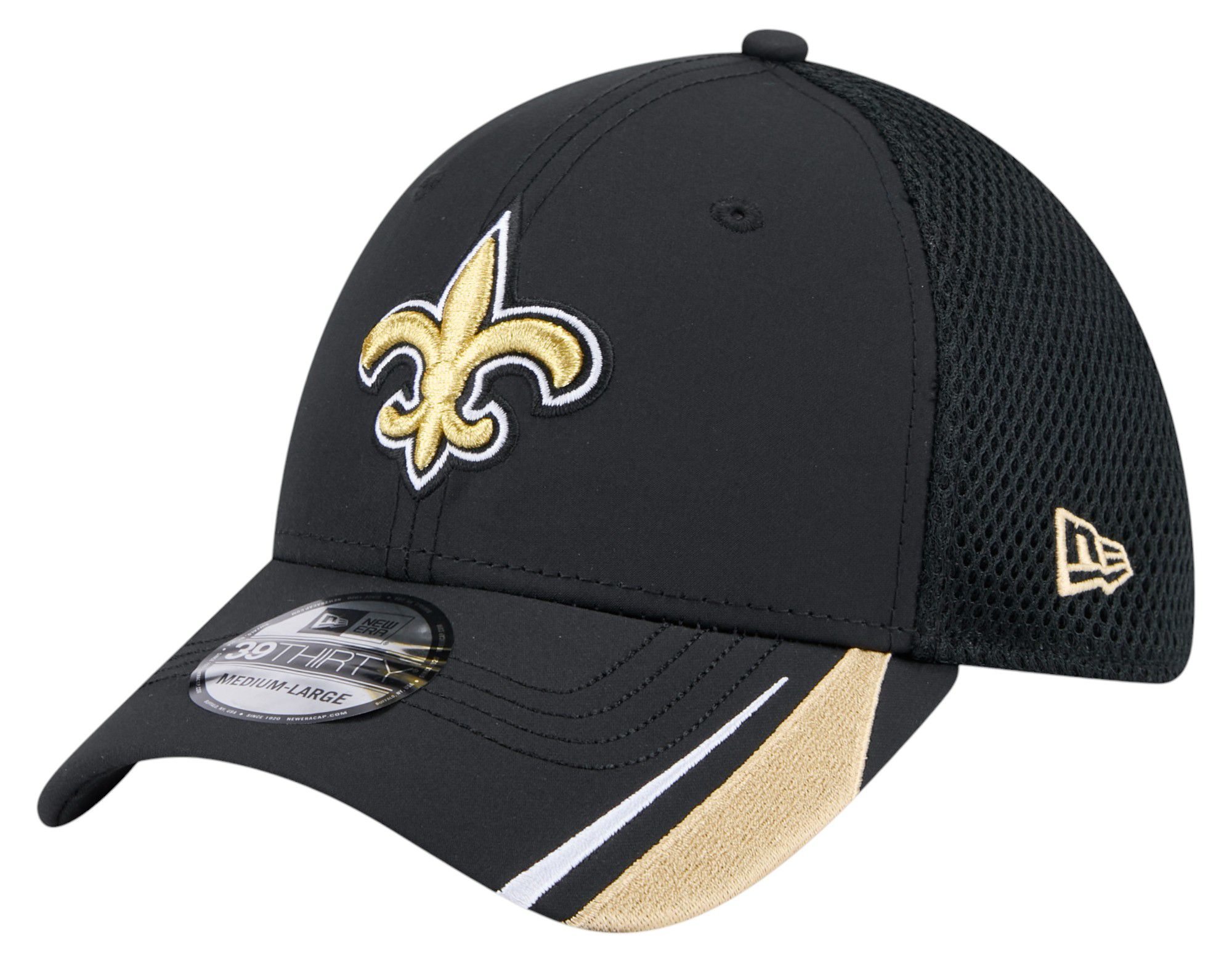 New Era Adult New Orleans Saints Black Linear 39Thirty Adjustable Hat product image