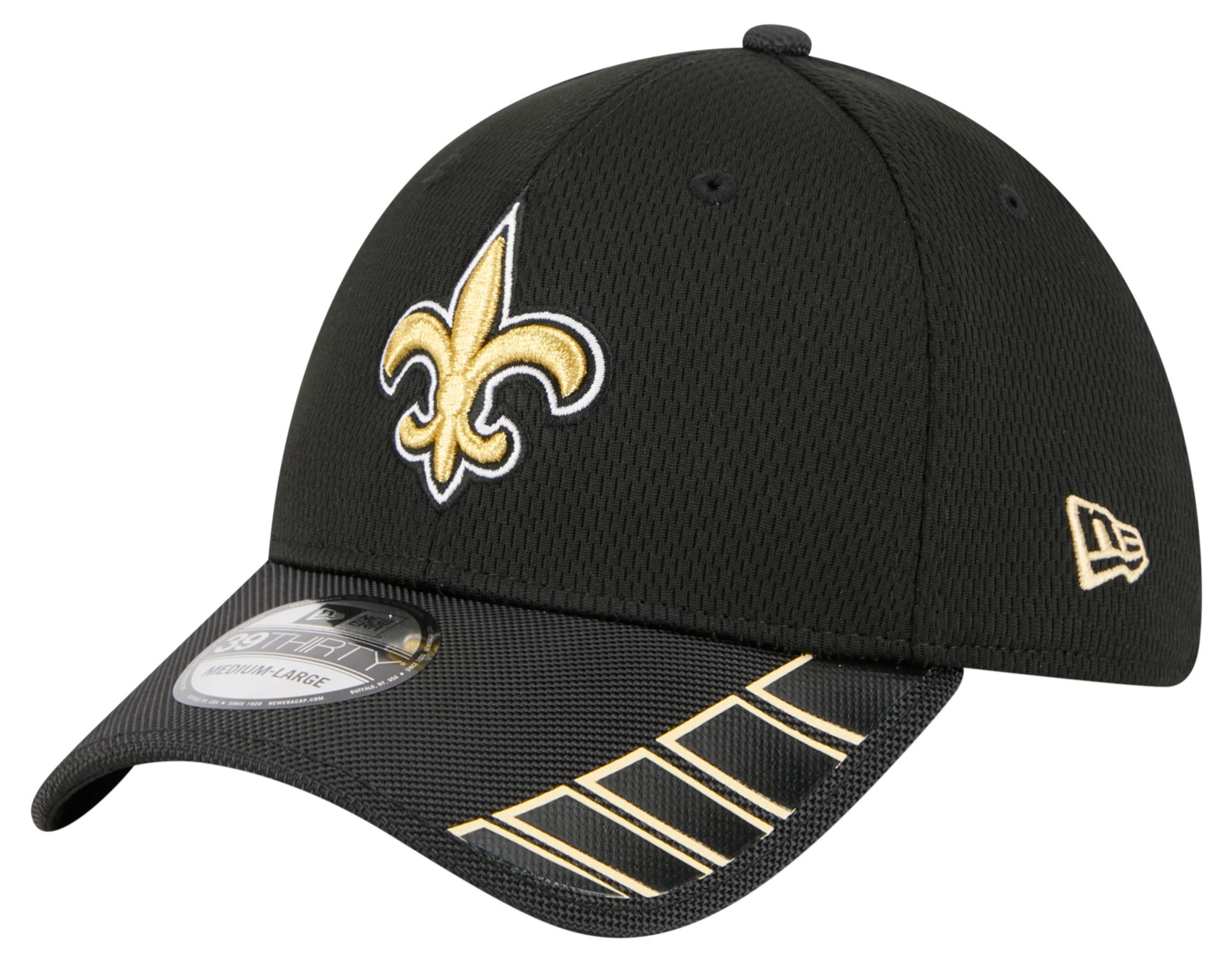 New Era Adult New Orleans Saints Black Visor Hit 39Thirty Stretch Fit Hat product image