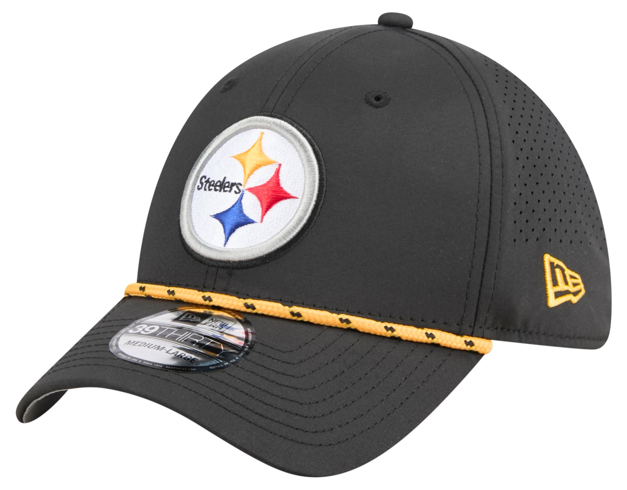 New Era Adult Pittsburgh Steelers Black Perf 39Thirty Stretch Fit Hat product image