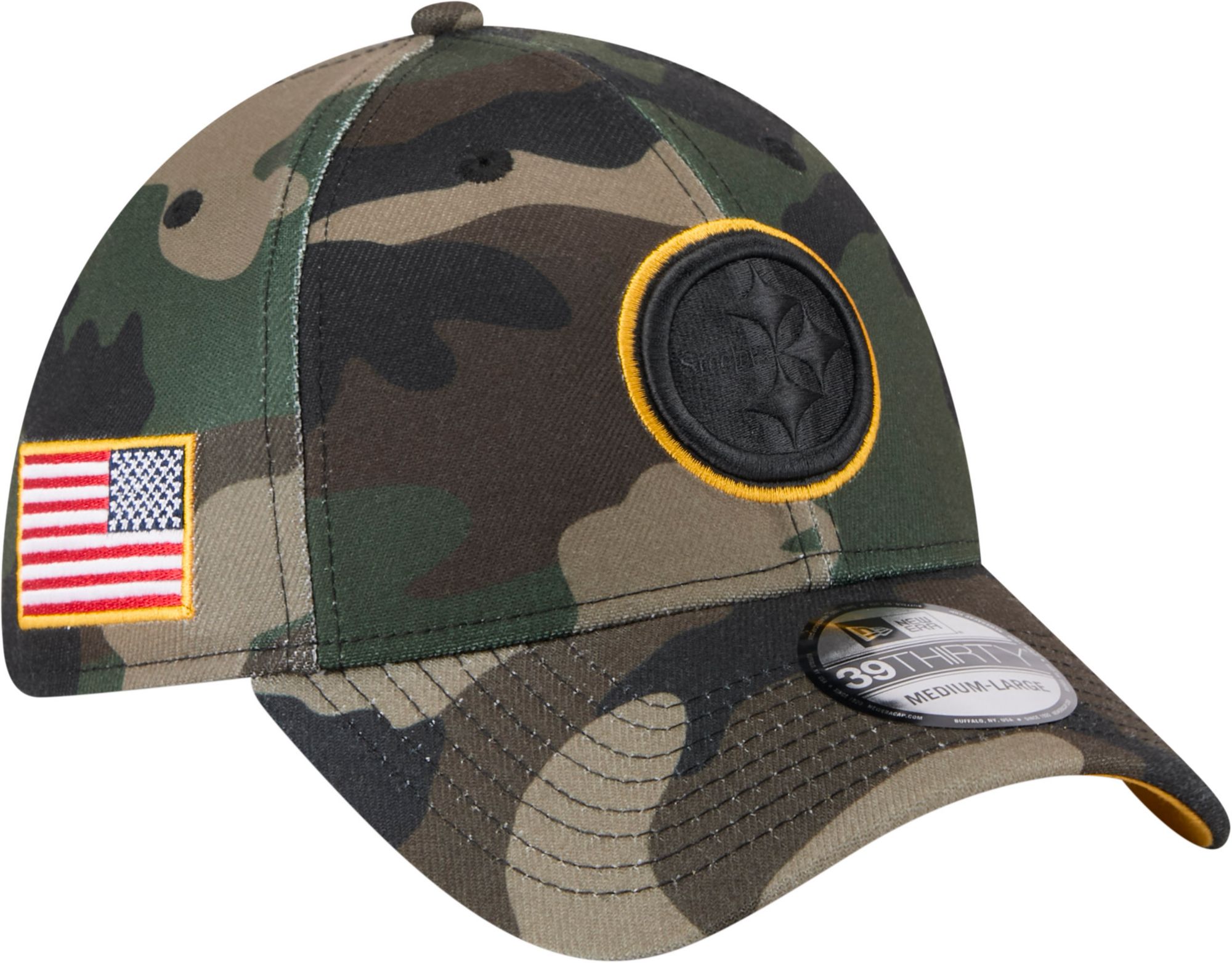 New Era Adult Pittsburgh Steelers Camo Salute To Service 2025 39Thirty Stretch Fit Hat product image