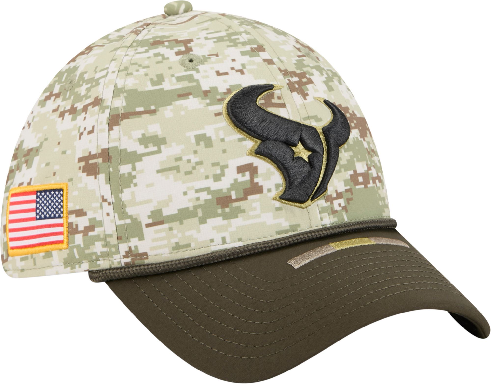 New Era Adult Houston Texans Camo Salute To Service 2025 39Thirty Stretch Fit Hat product image