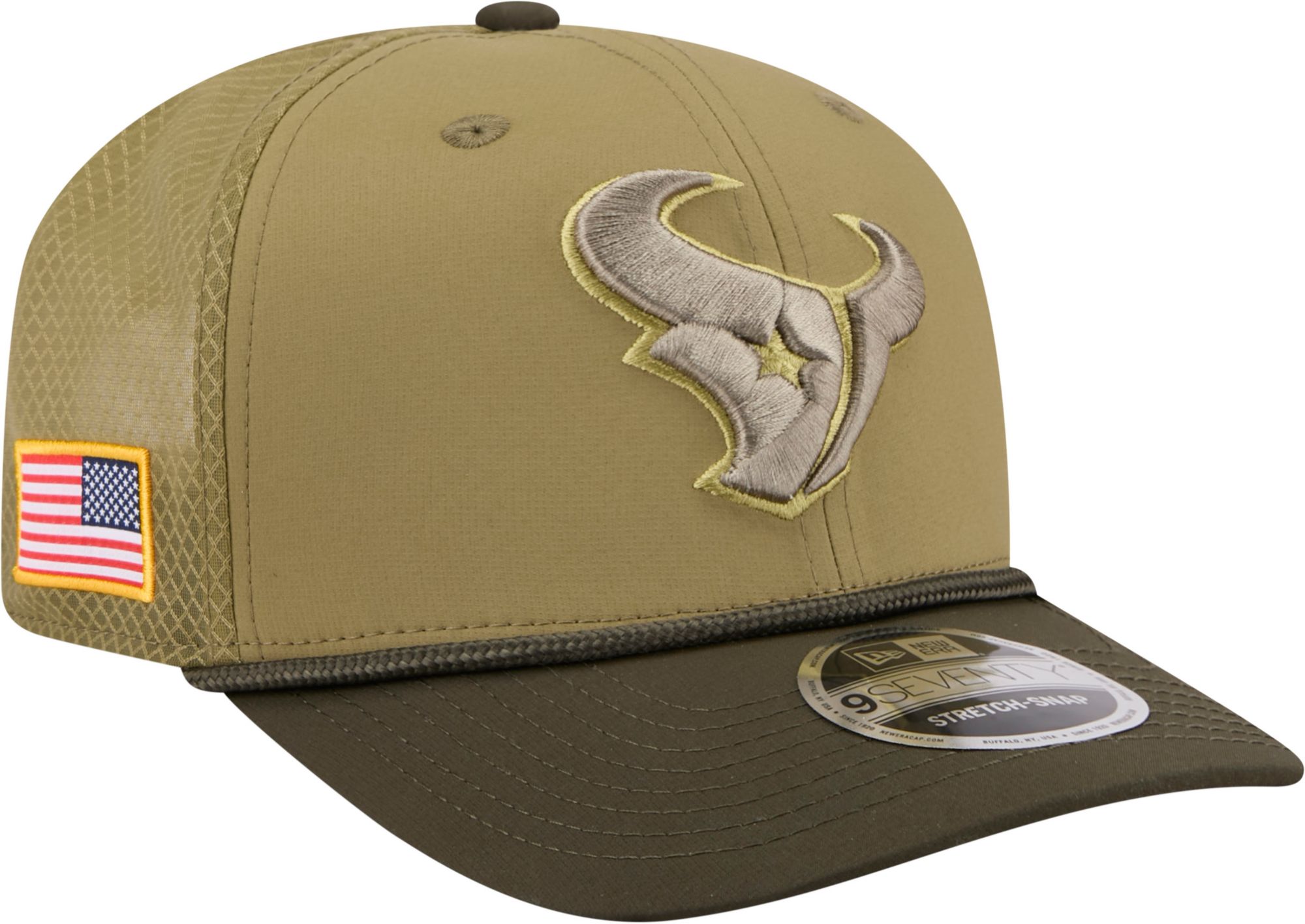 New Era Adult Houston Texans Dark Moss Salute To Service 2025 9Seventy Adjustable Stretch-Snap Hat product image