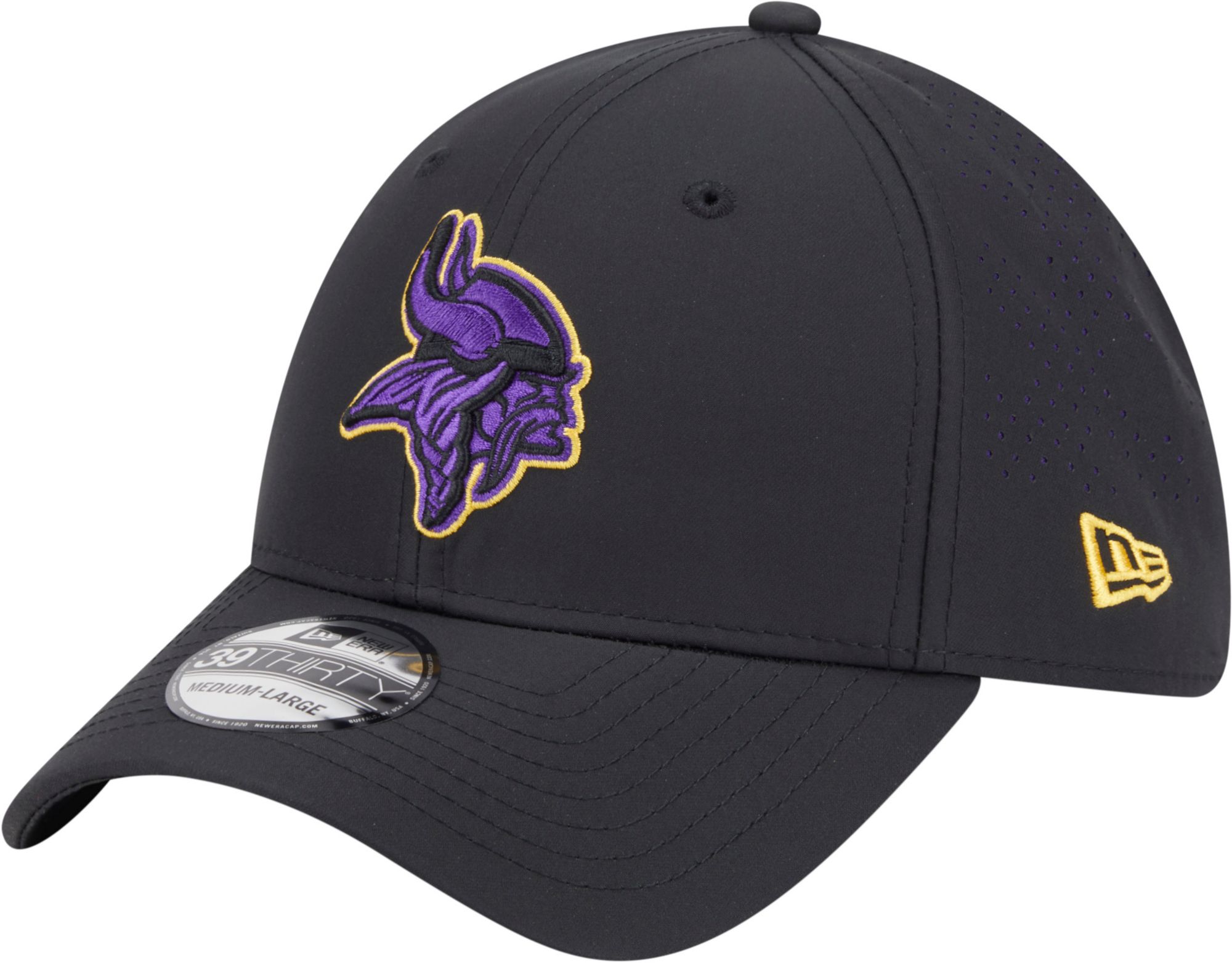 New Era Adult Minnesota Vikings Black Night 39Thirty Stretch Fit Hat product image