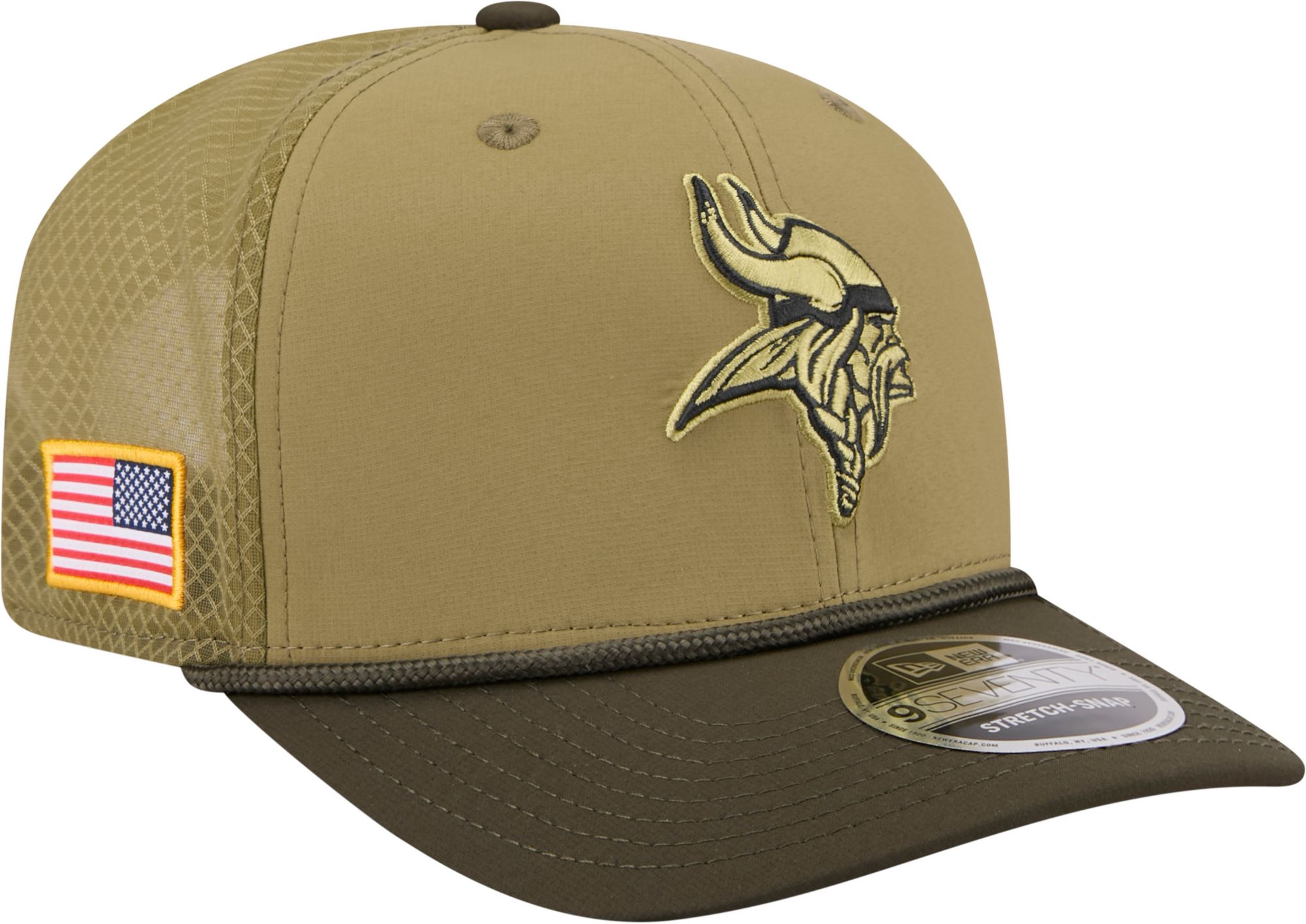 New Era Adult Minnesota Vikings Dark Moss Salute To Service 2025 9Seventy Adjustable Stretch-Snap Hat product image