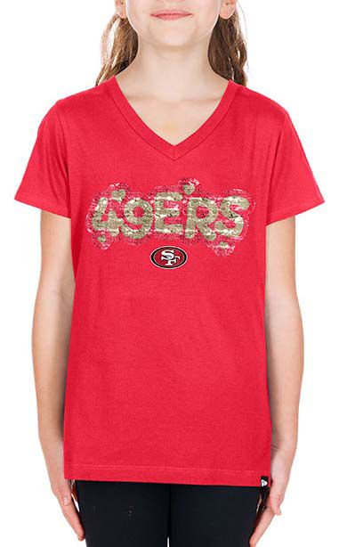 New Era Girls' San Francisco 49ers Red Sequin Flip T-Shirt product image