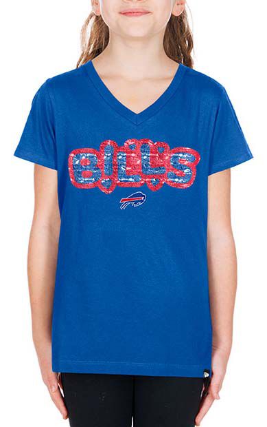 New Era Girls' Buffalo Bills Blue Sequin Flip T-Shirt product image