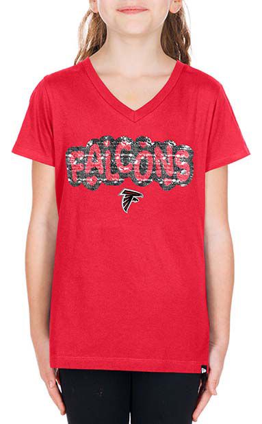 New Era Girls' Atlanta Falcons Red Sequin Flip T-Shirt product image