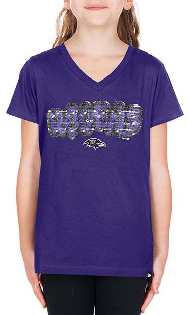 New Era Girls' Baltimore Ravens Purple Sequin Flip T-Shirt product image