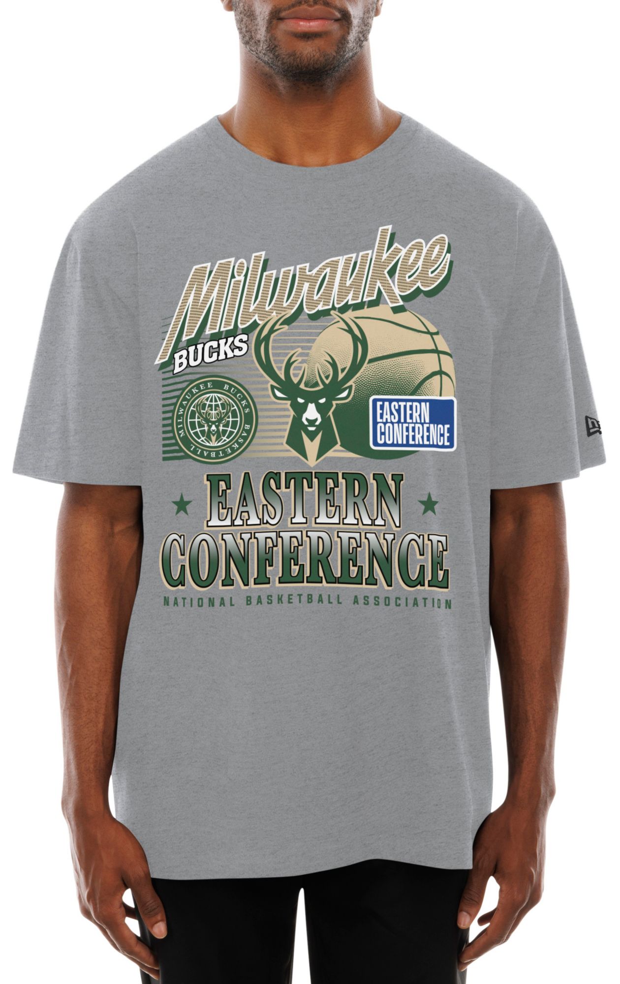 New Era Men's Milwaukee Bucks Grey Sports Classic T-Shirt product image