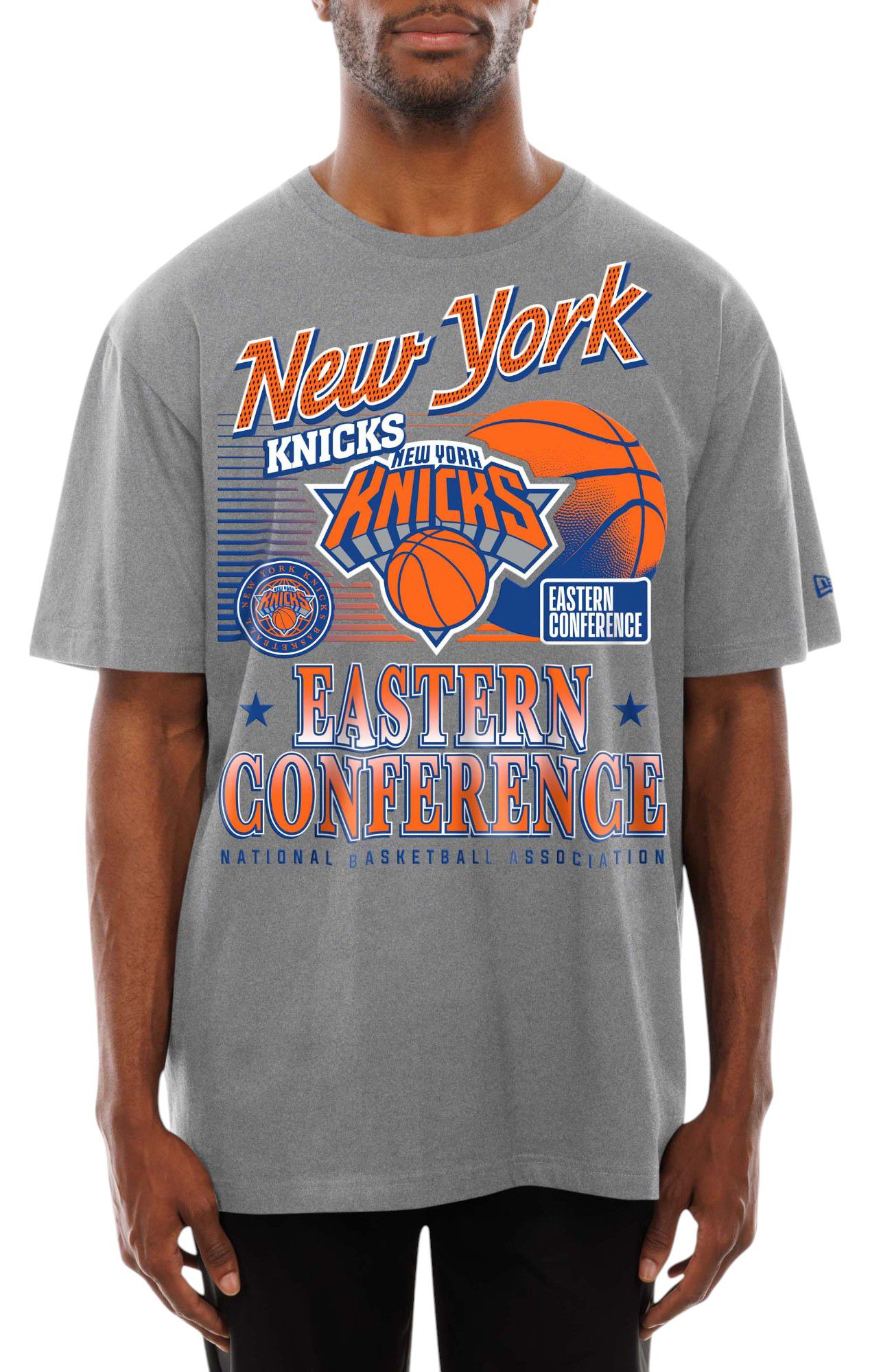 New Era Men's New York Knicks Grey Sports Classic T-Shirt product image