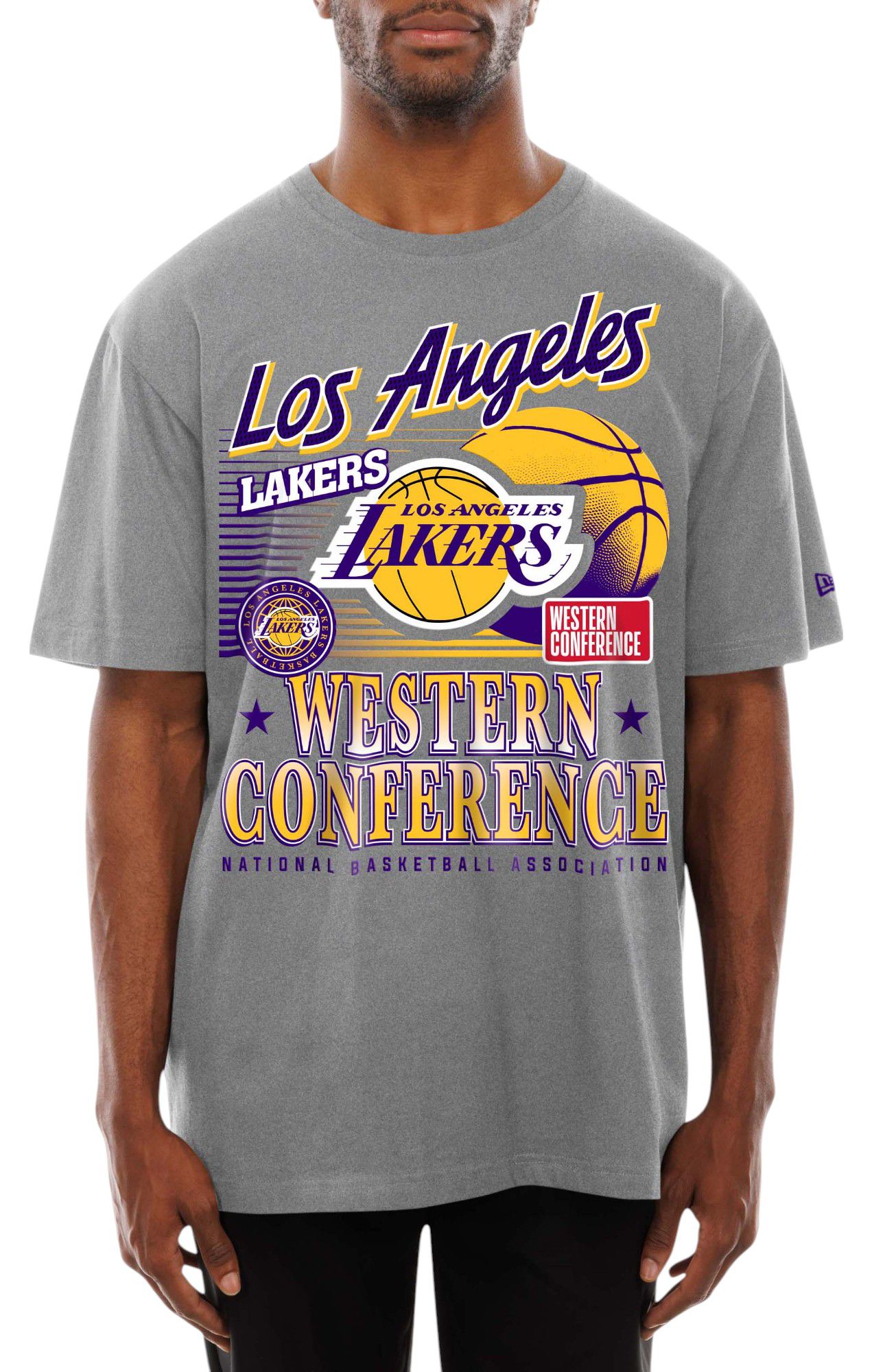 New Era Men's Los Angeles Lakers Grey Sports Classic T-Shirt product image