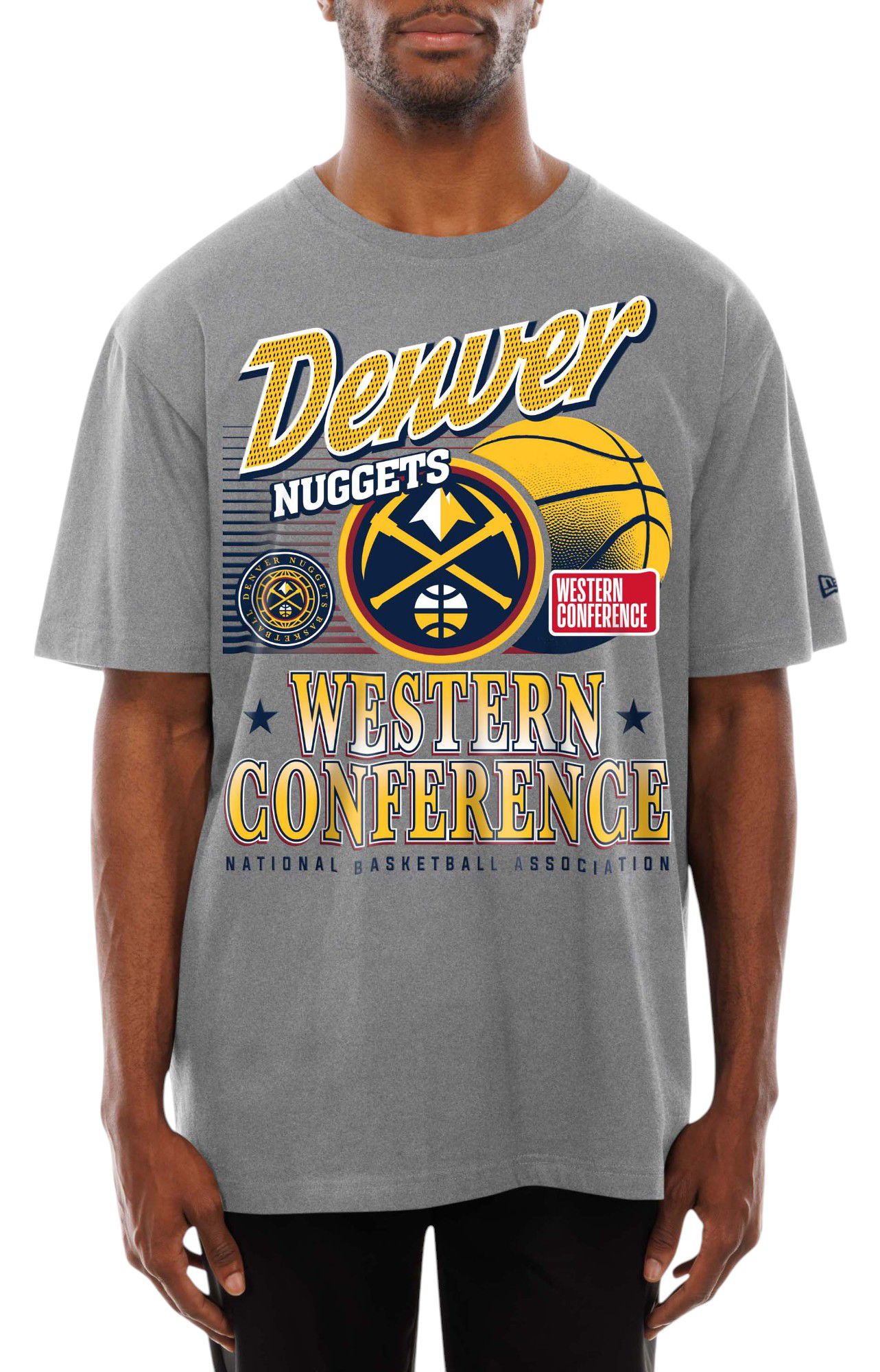 New Era Men's Denver Nuggets Grey Sports Classic T-Shirt product image