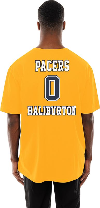 New Era Men's Indiana Pacers Tyrese Haliburton #0 Yellow T-Shirt product image