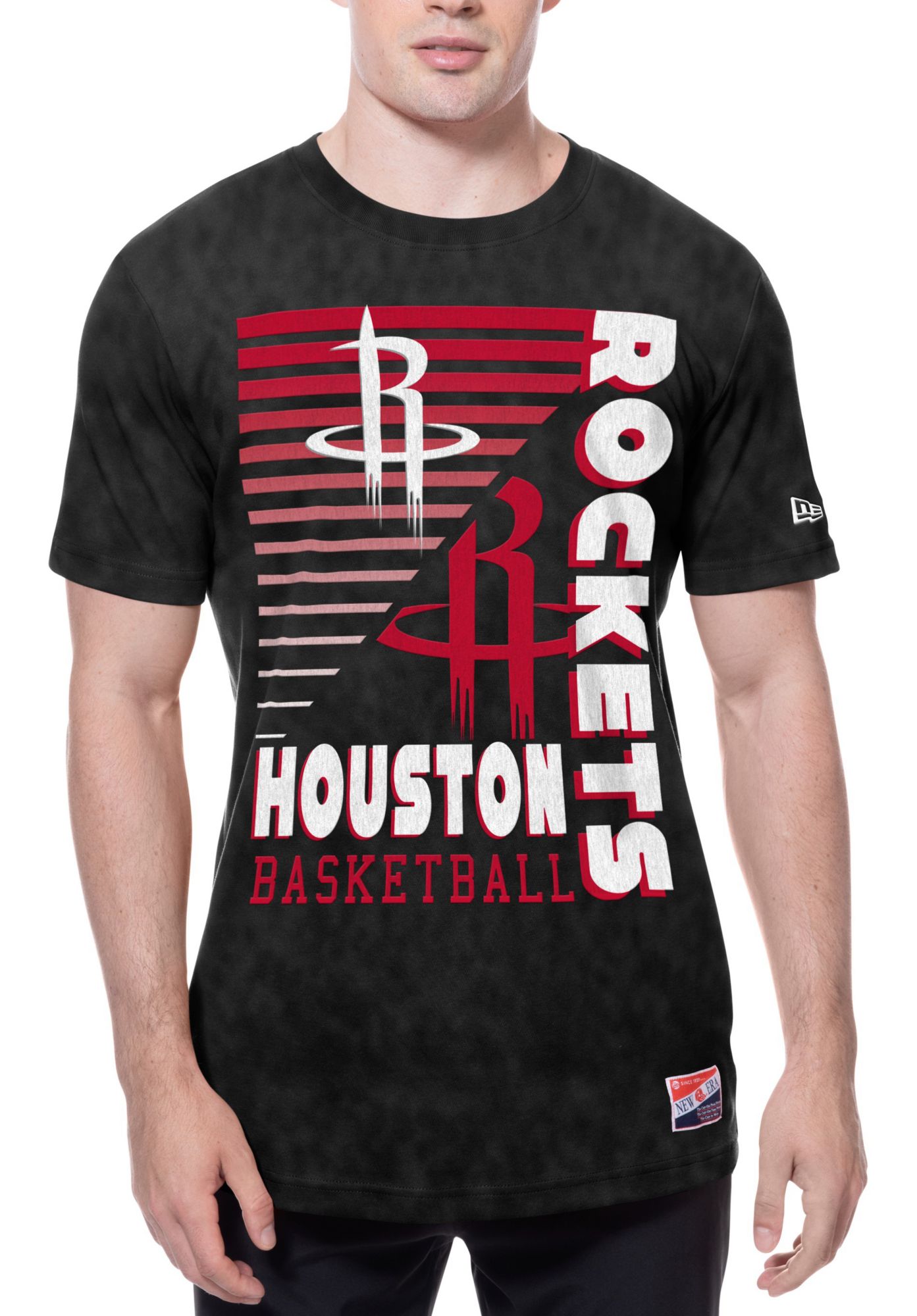 New Era Men's Houston Rockets Black Throwback Washed T-Shirt product image