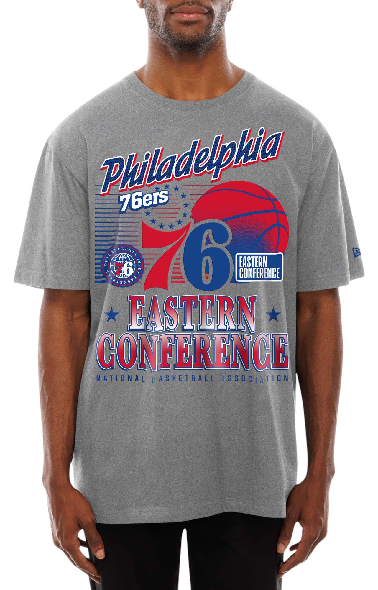New Era Men's Philadelphia 76ers Grey Sports Classic T-Shirt product image