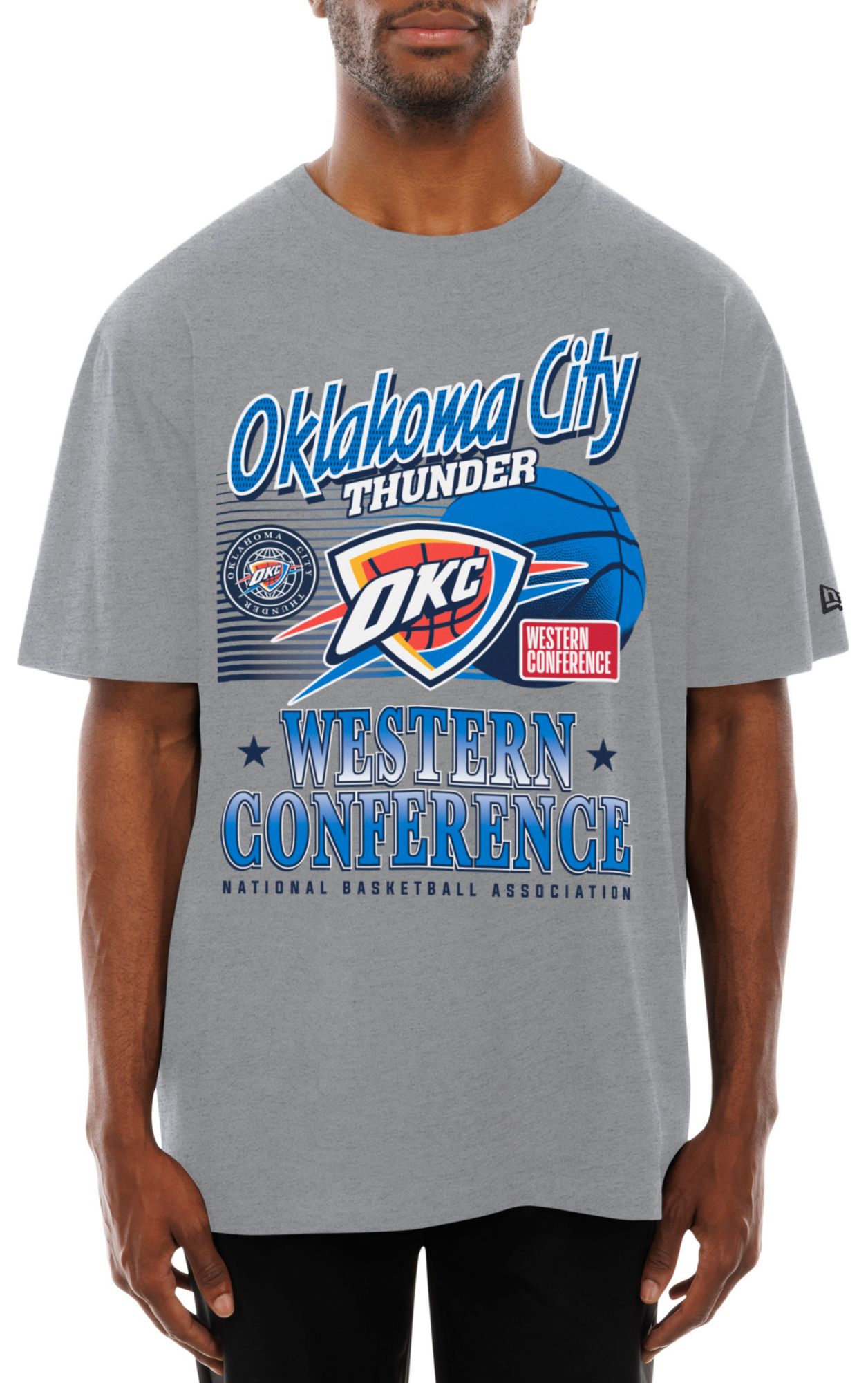 New Era Men's Oklahoma City Thunder Grey Sports Classic T-Shirt product image