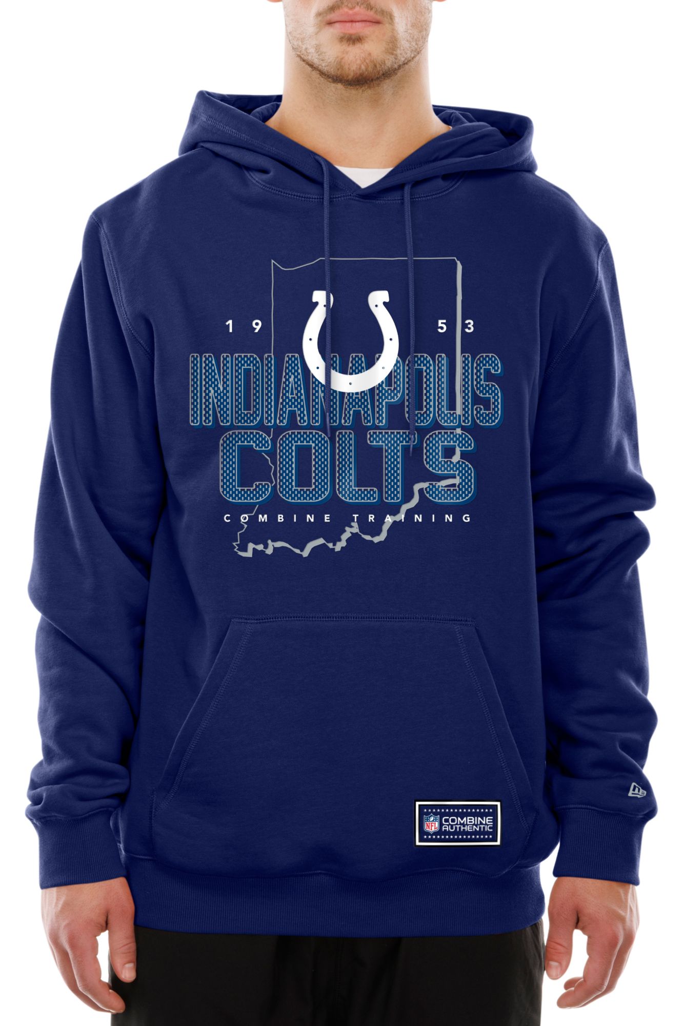 New Era Men's Indianapolis Colts Dark Blue Combine State Pullover Hoodie product image