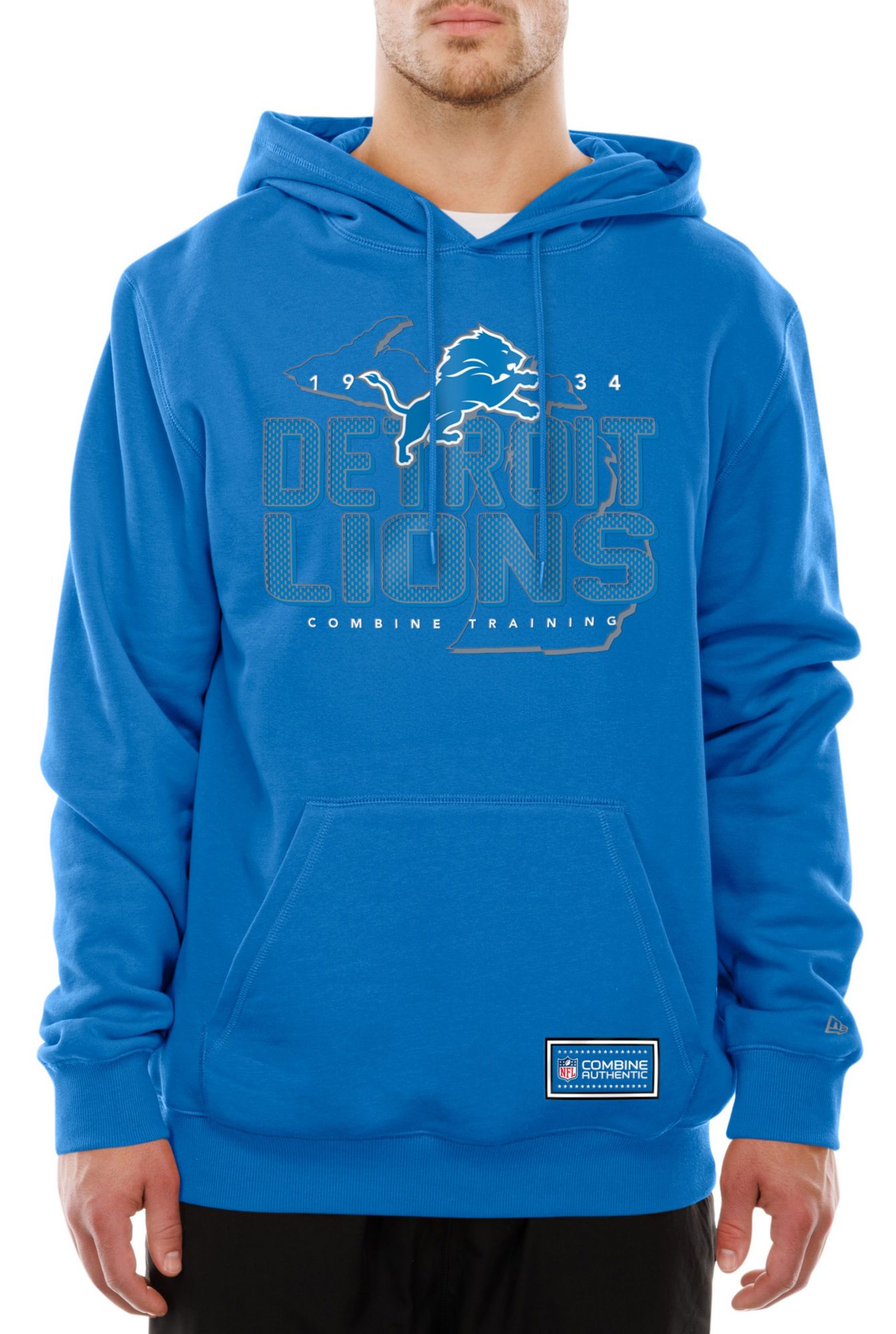 New Era Men's Detroit Lions Medium Blue Combine State Pullover Hoodie product image