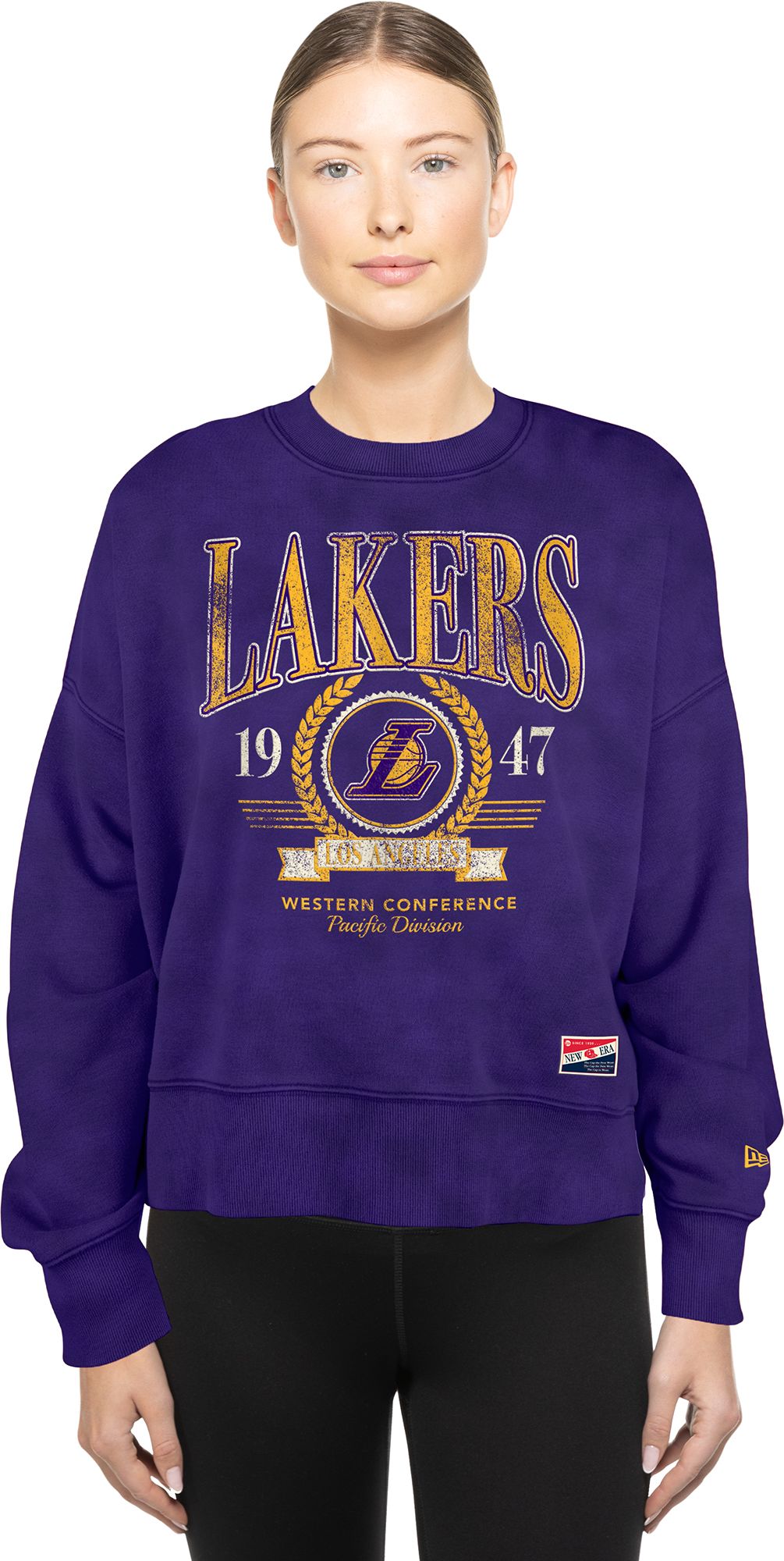 New Era Women's Los Angeles Lakers Purple Washed 1933 Crewneck Sweatshirt product image