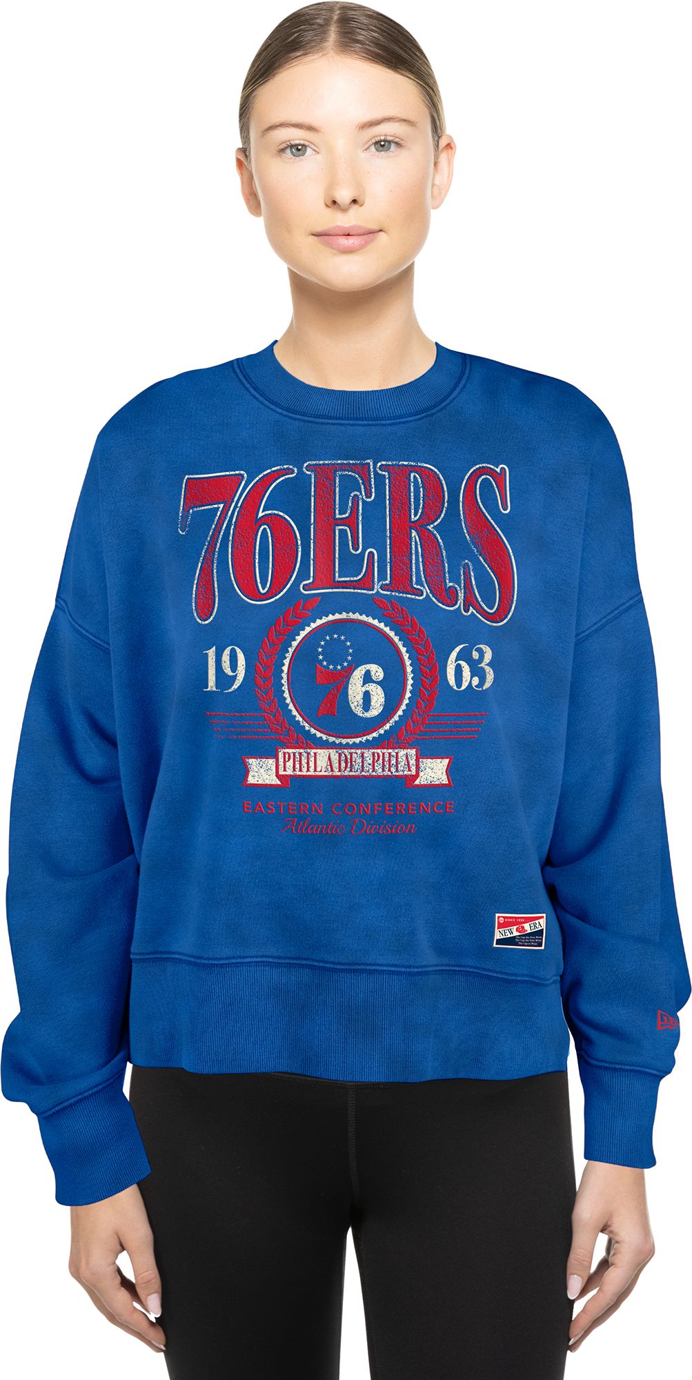 New Era Women's Philadelphia 76ers Blue Washed 1933 Crewneck Sweatshirt product image