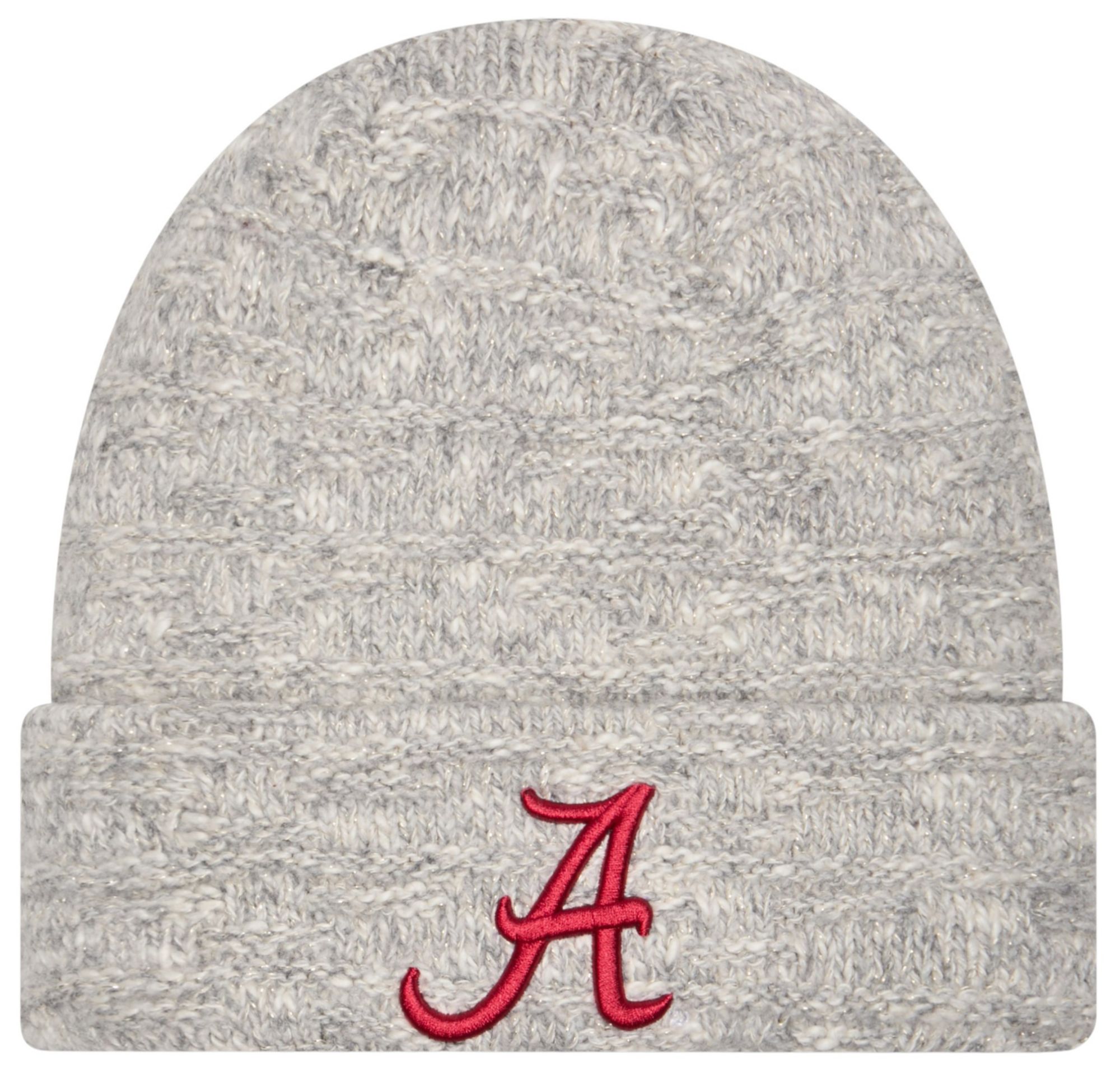 New Era Women's Alabama Crimson Tide Grey Metallic Cuffed Knit Beanie product image