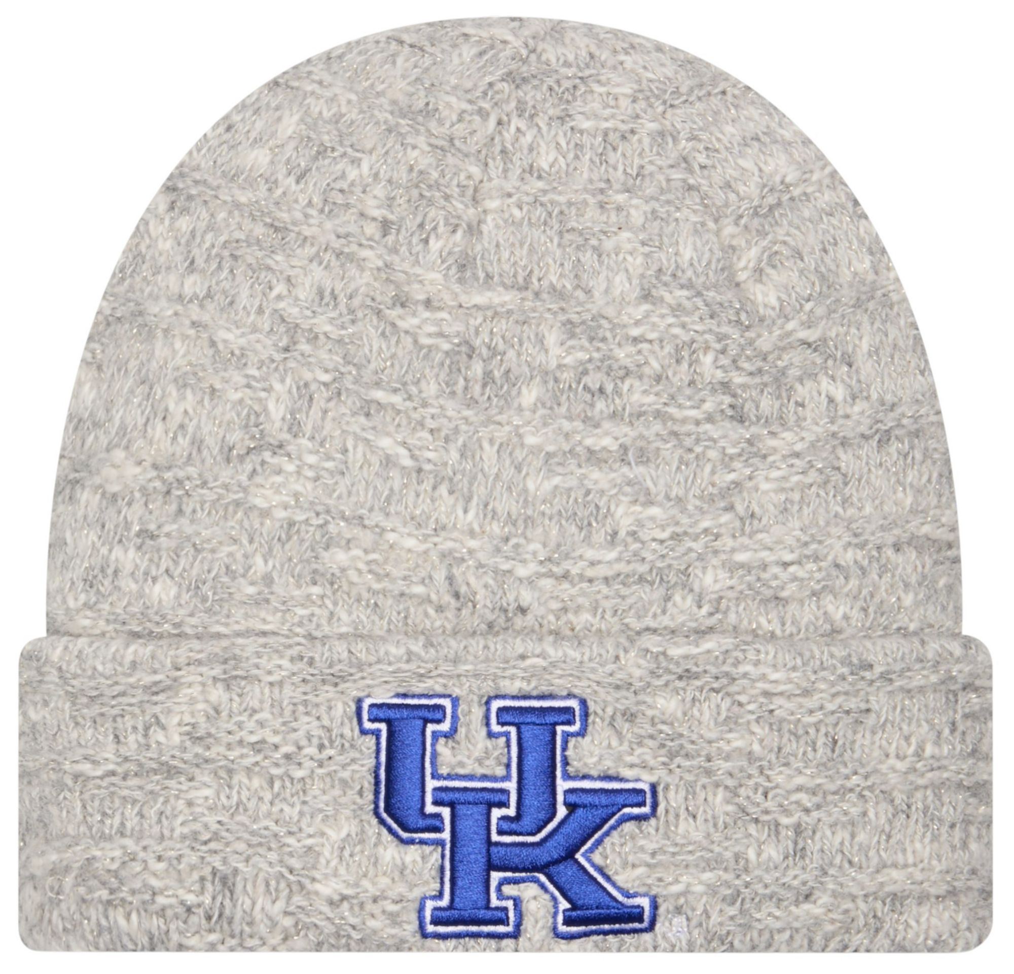 New Era Women's Kentucky Wildcats Grey Metallic Cuffed Knit Beanie product image