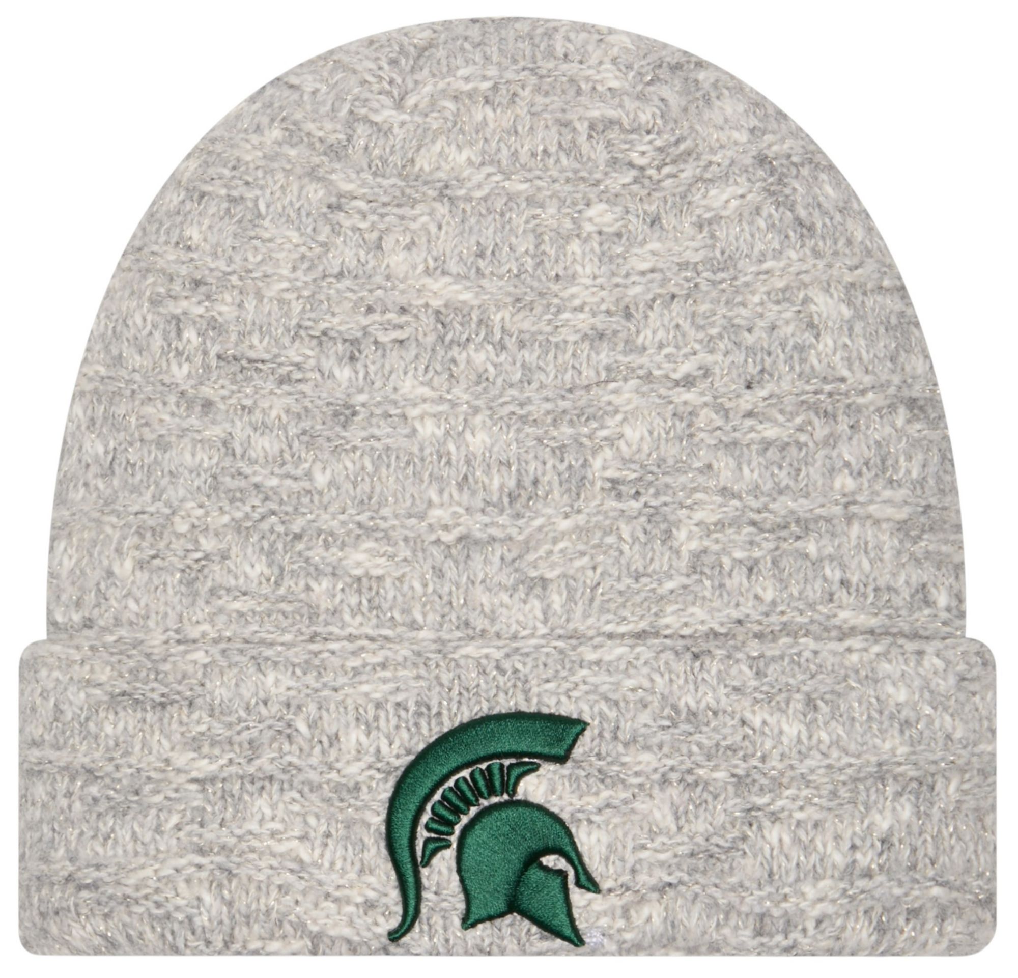 New Era Women's Michigan State Spartans Grey Metallic Cuffed Knit Beanie product image