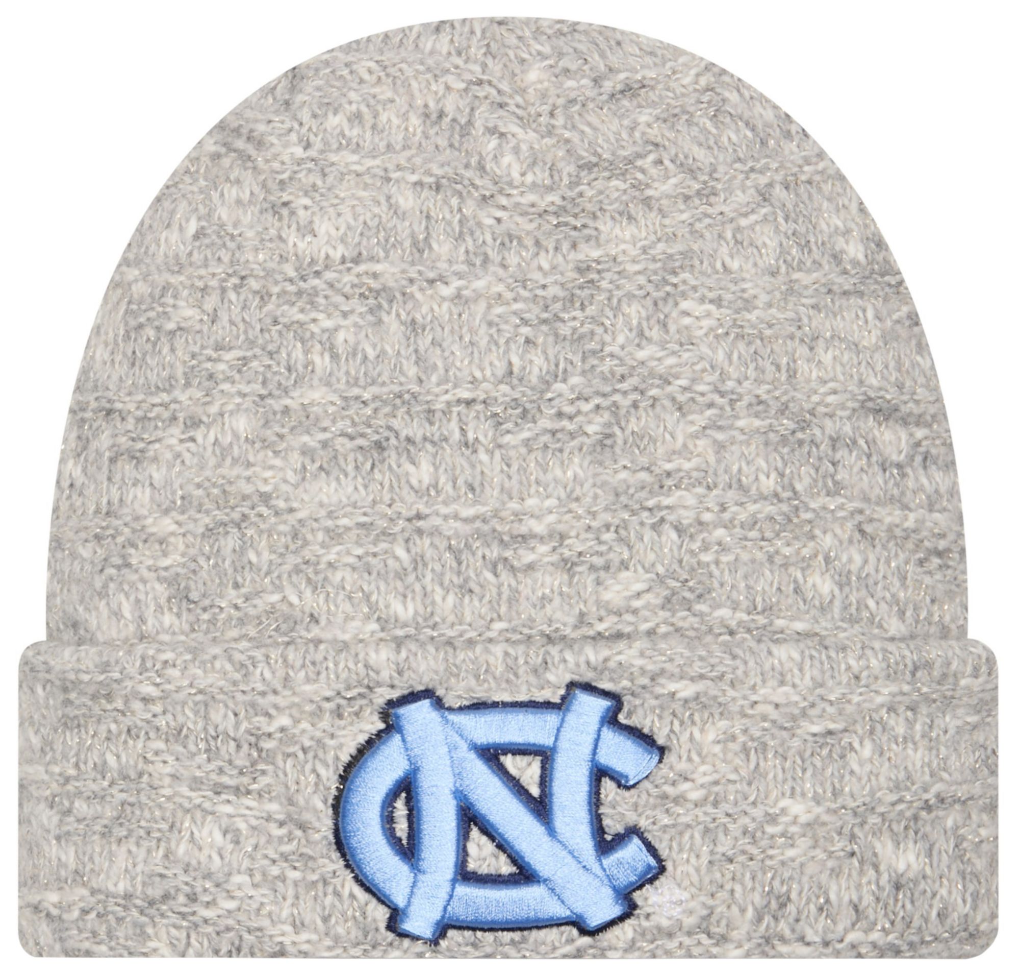 New Era Women's North Carolina Tar Heels Grey Metallic Cuffed Knit Beanie product image