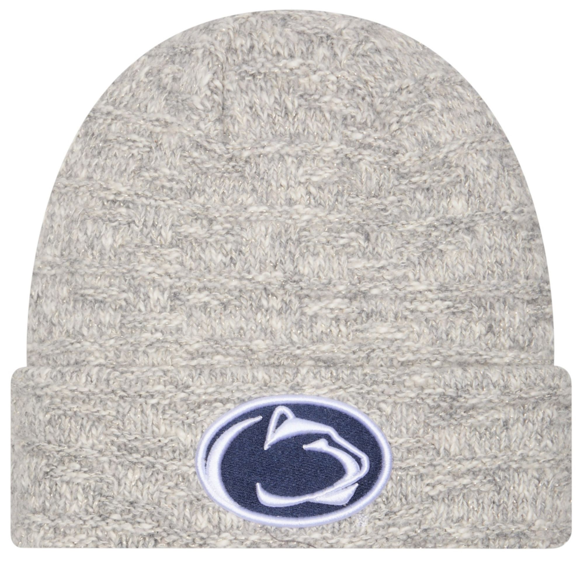 New Era Women's Penn State Nittany Lions Grey Metallic Cuffed Knit Beanie product image