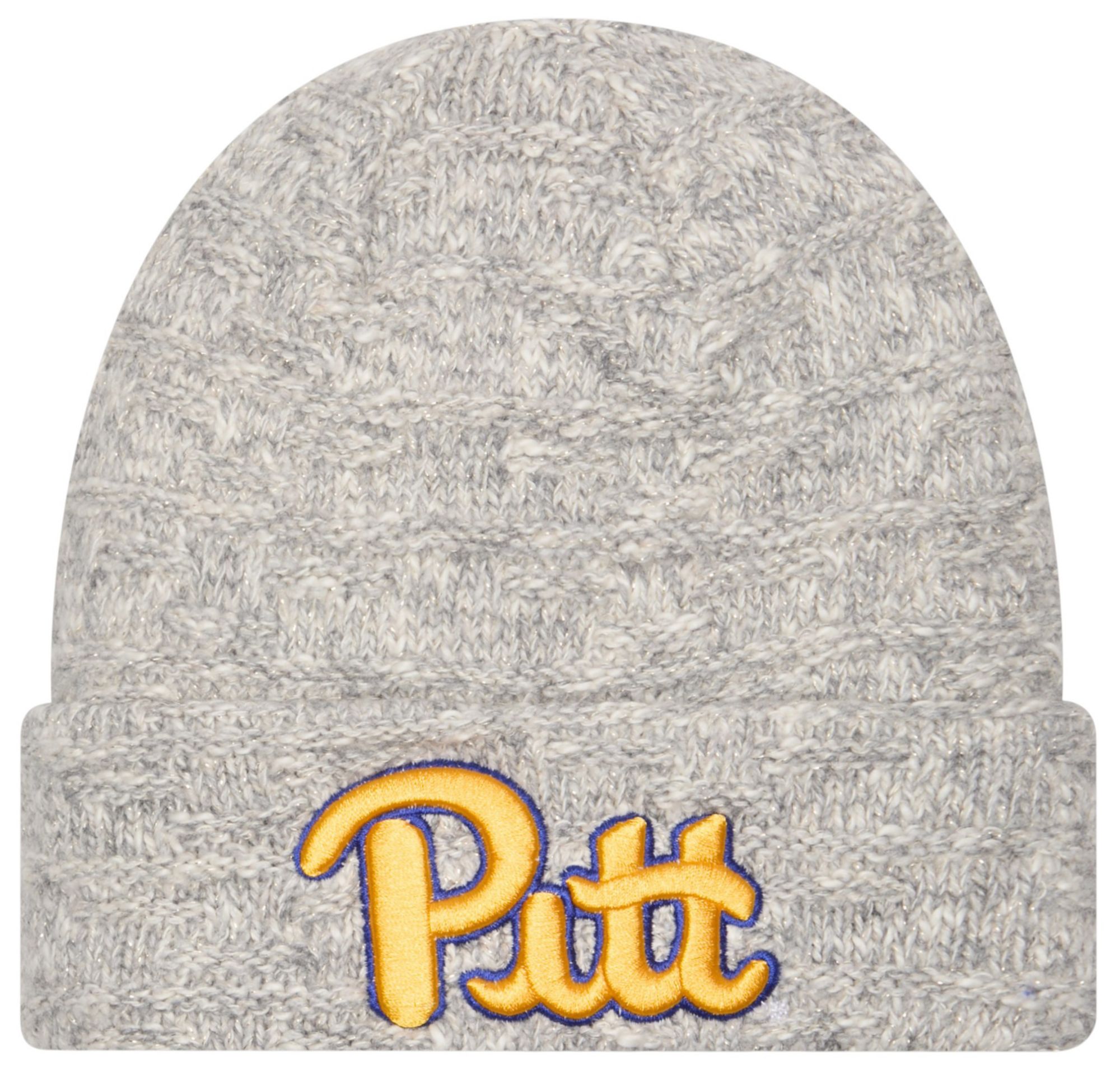 New Era Women's Pittsburgh Panthers Grey Metallic Cuffed Knit Beanie product image