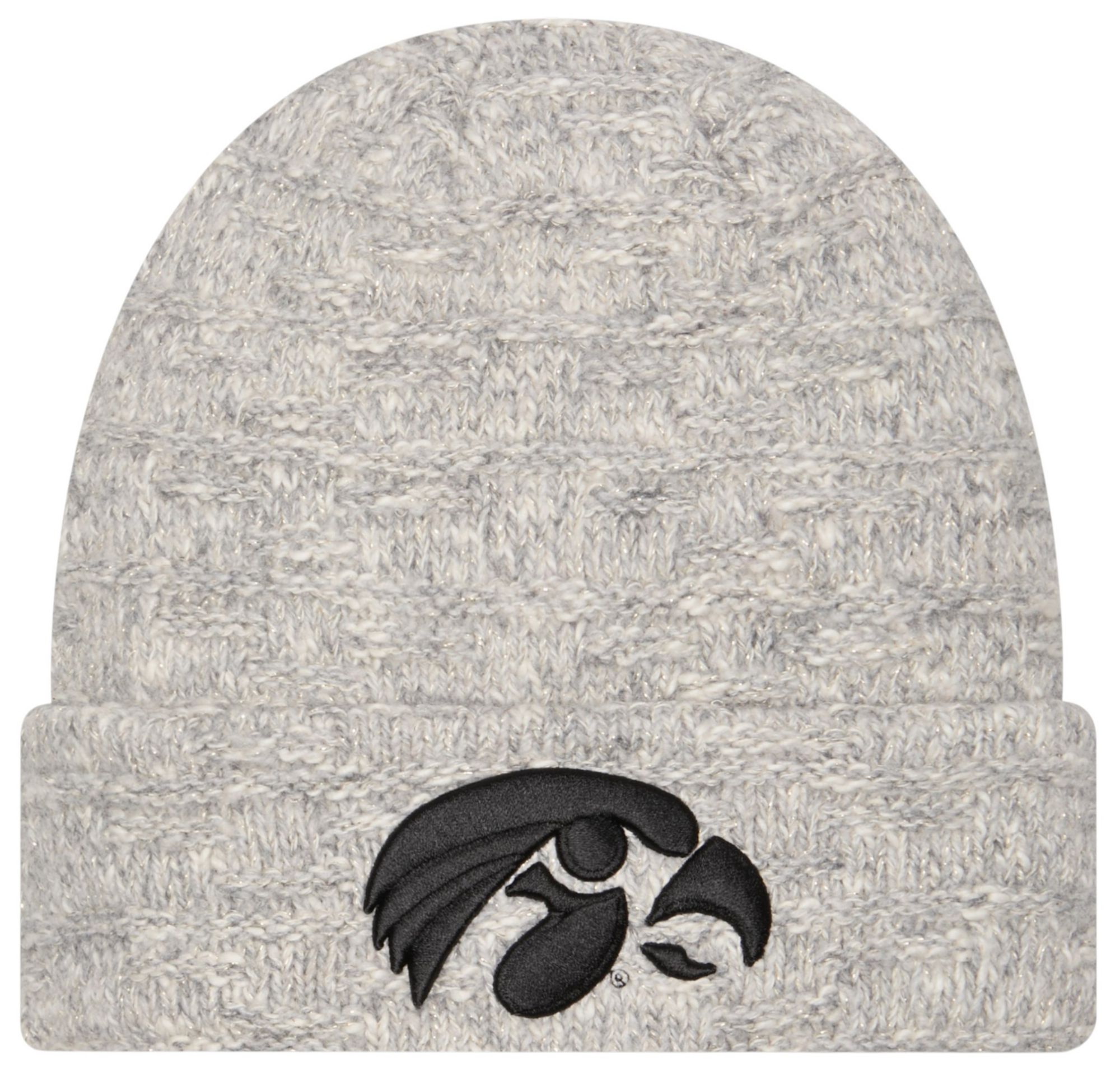 New Era Women's Iowa Hawkeyes Grey Metallic Cuffed Knit Beanie product image
