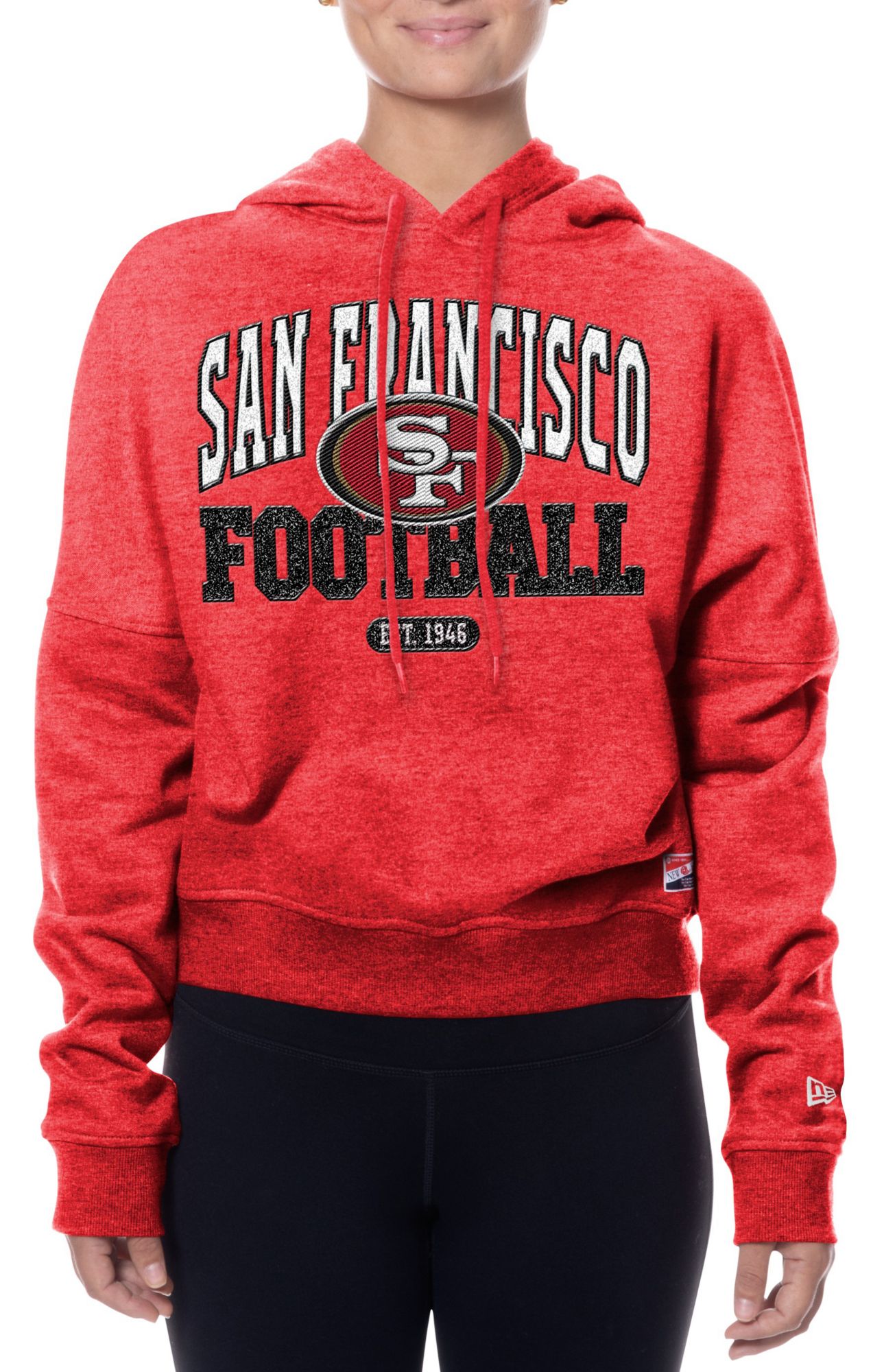 New Era Women's San Francisco 49ers Red Applique Pullover Hoodie product image