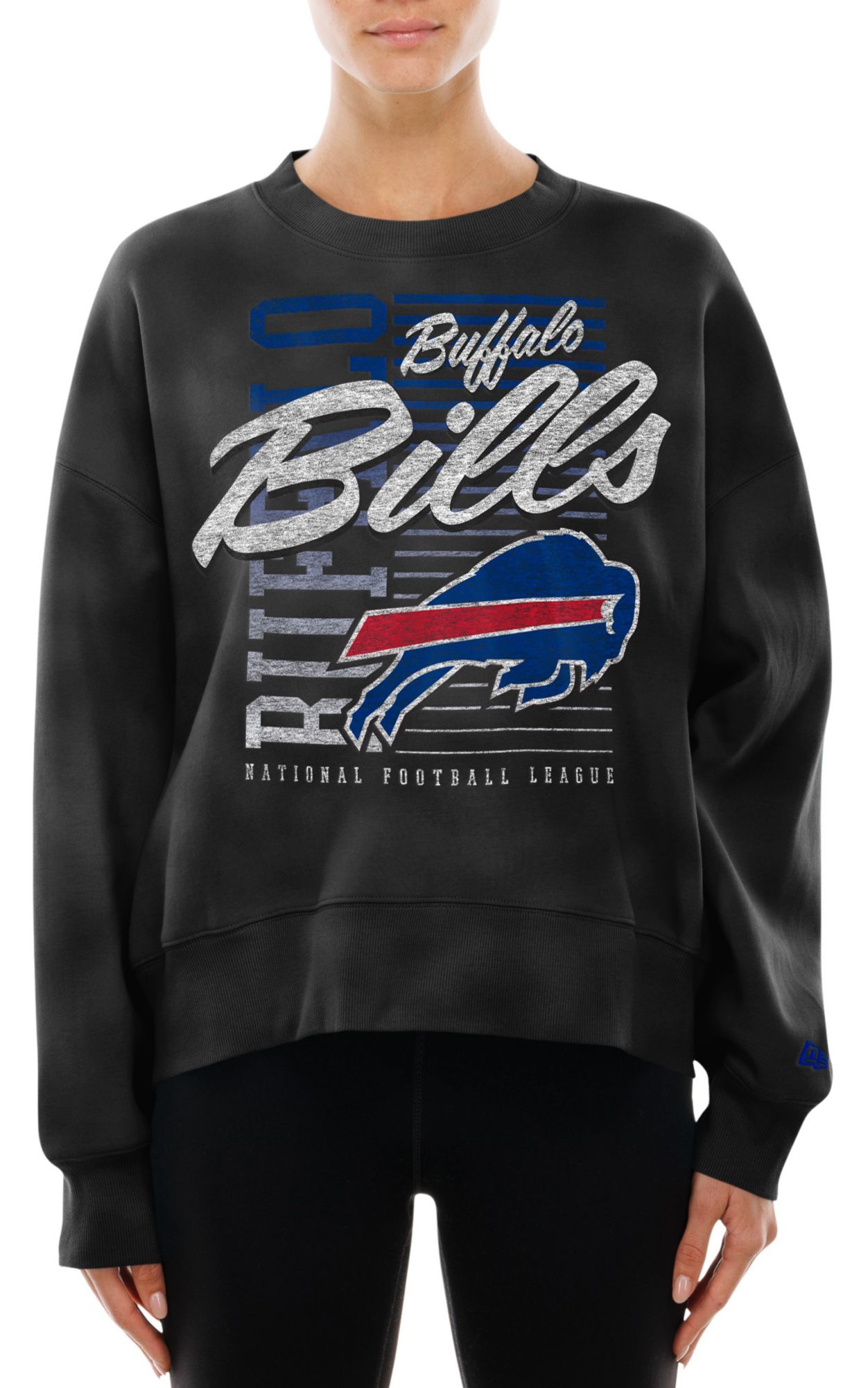 New Era Women's Buffalo Bills Black Washed Crewneck Sweatshirt product image