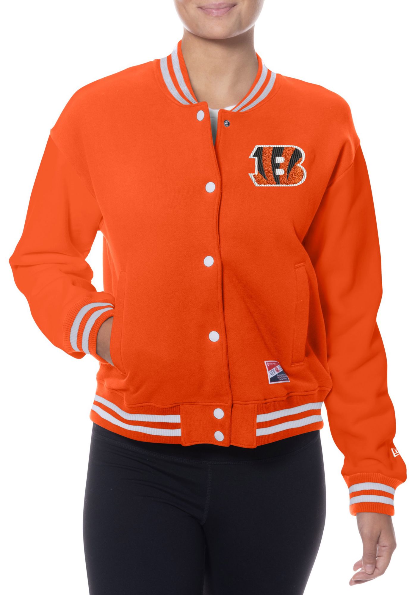 New Era Women's Cincinnati Bengals Orange Poly Snap Varsity Jacket product image