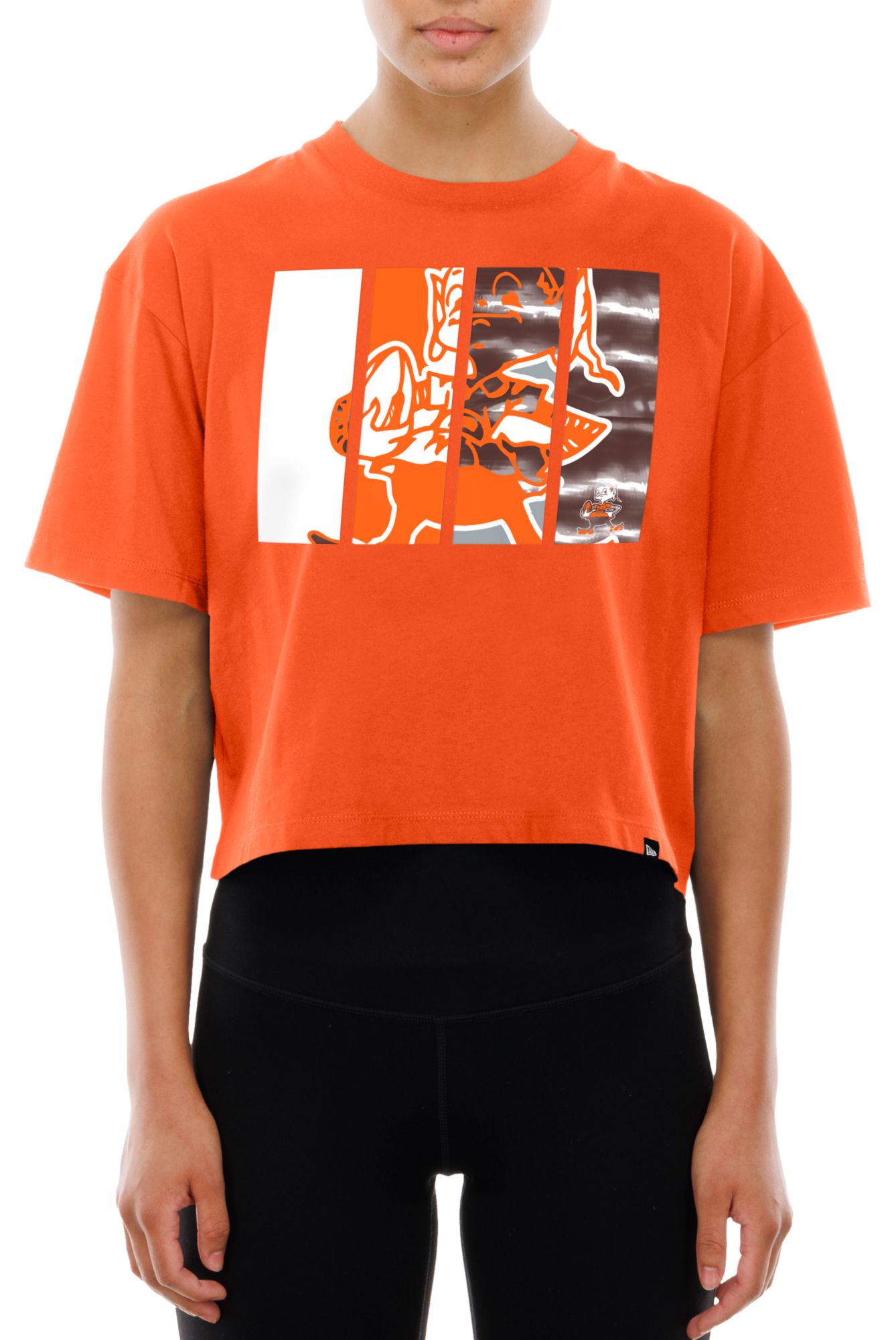 New Era Women's Cleveland Browns Orange Panel Boxy T-Shirt product image