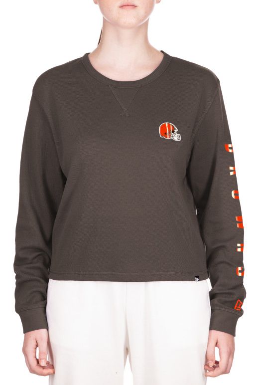 New Era Women's Cleveland Browns Dark Brown Thermal Long Sleeve T-Shirt product image
