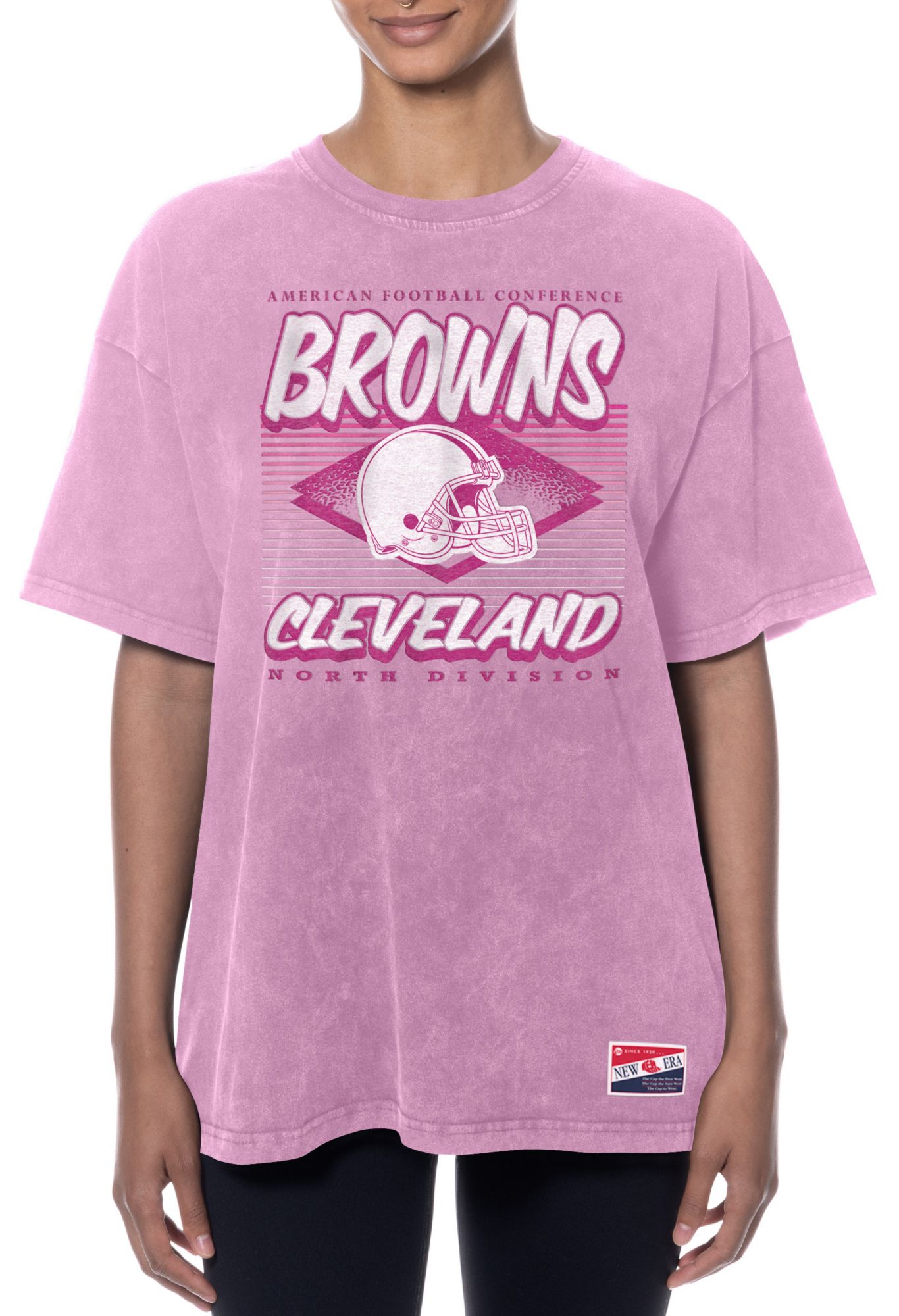 New Era Women's Cleveland Browns Pastel Pink Washed T-Shirt product image