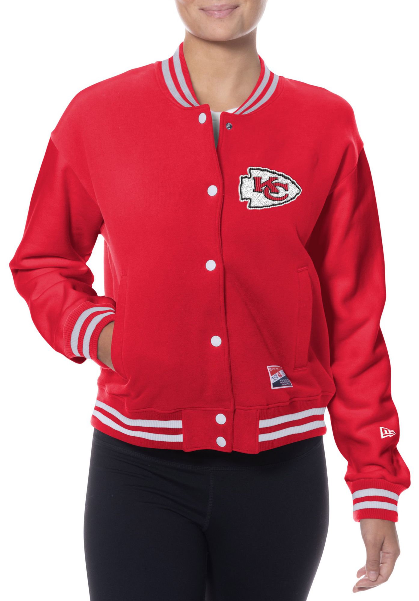 New Era Women's Kansas City Chiefs Red Poly Snap Varsity Jacket product image