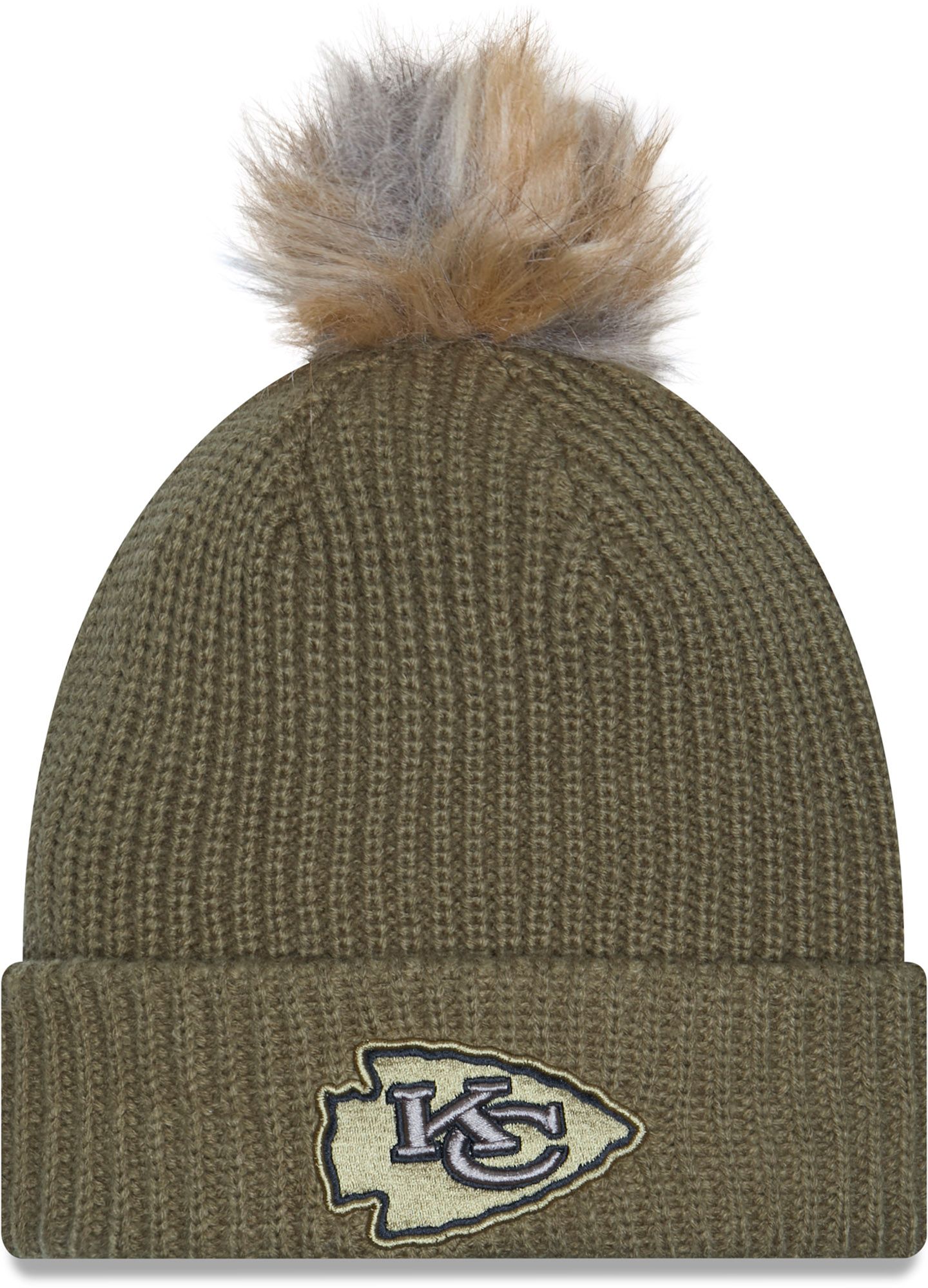 New Era Women's Kansas City Chiefs Salute To Service 2025 Dark Moss Knit Beanie product image