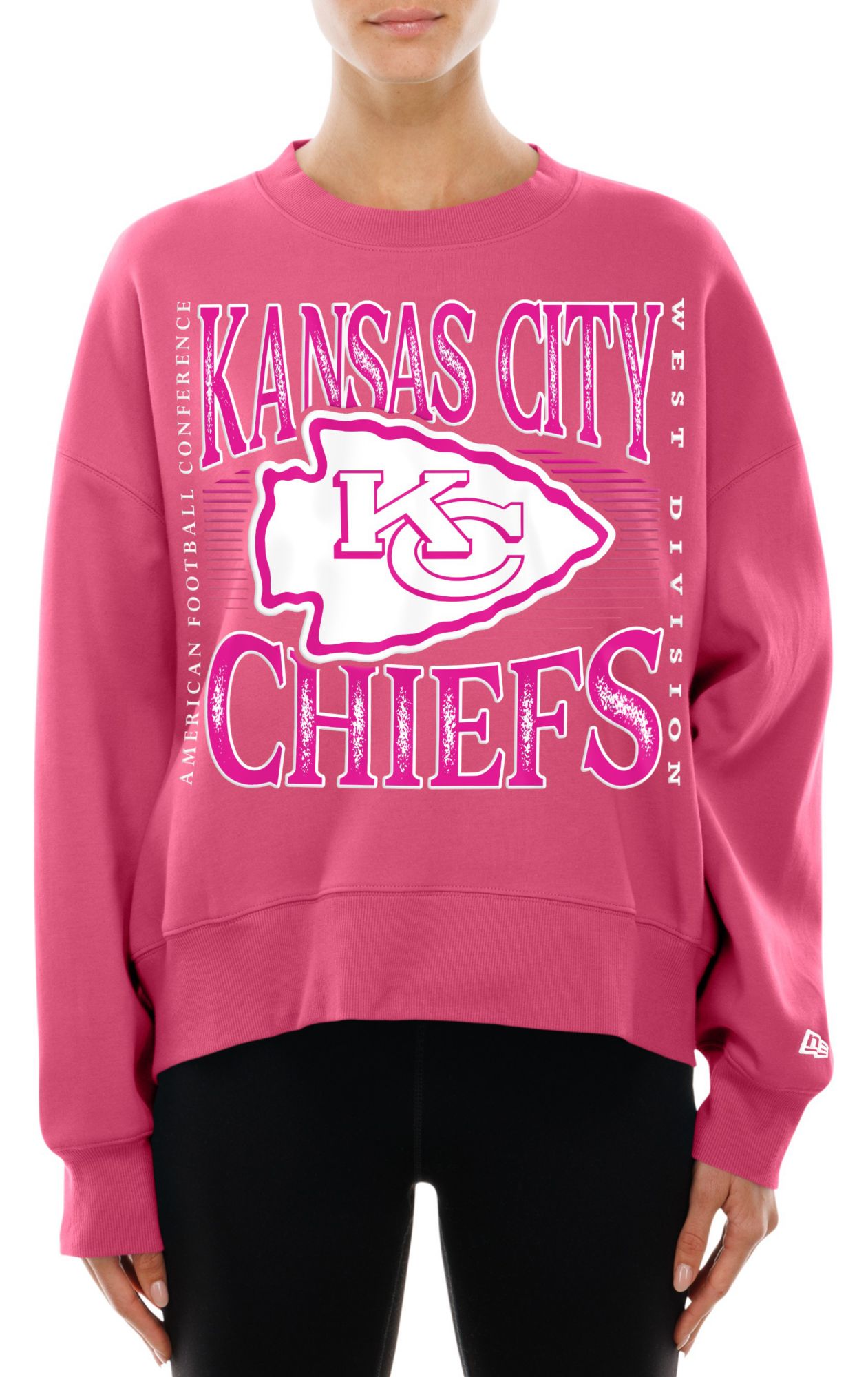 New Era Women's Kansas City Chiefs Pink Tech Crew Pullover Sweatshirt product image