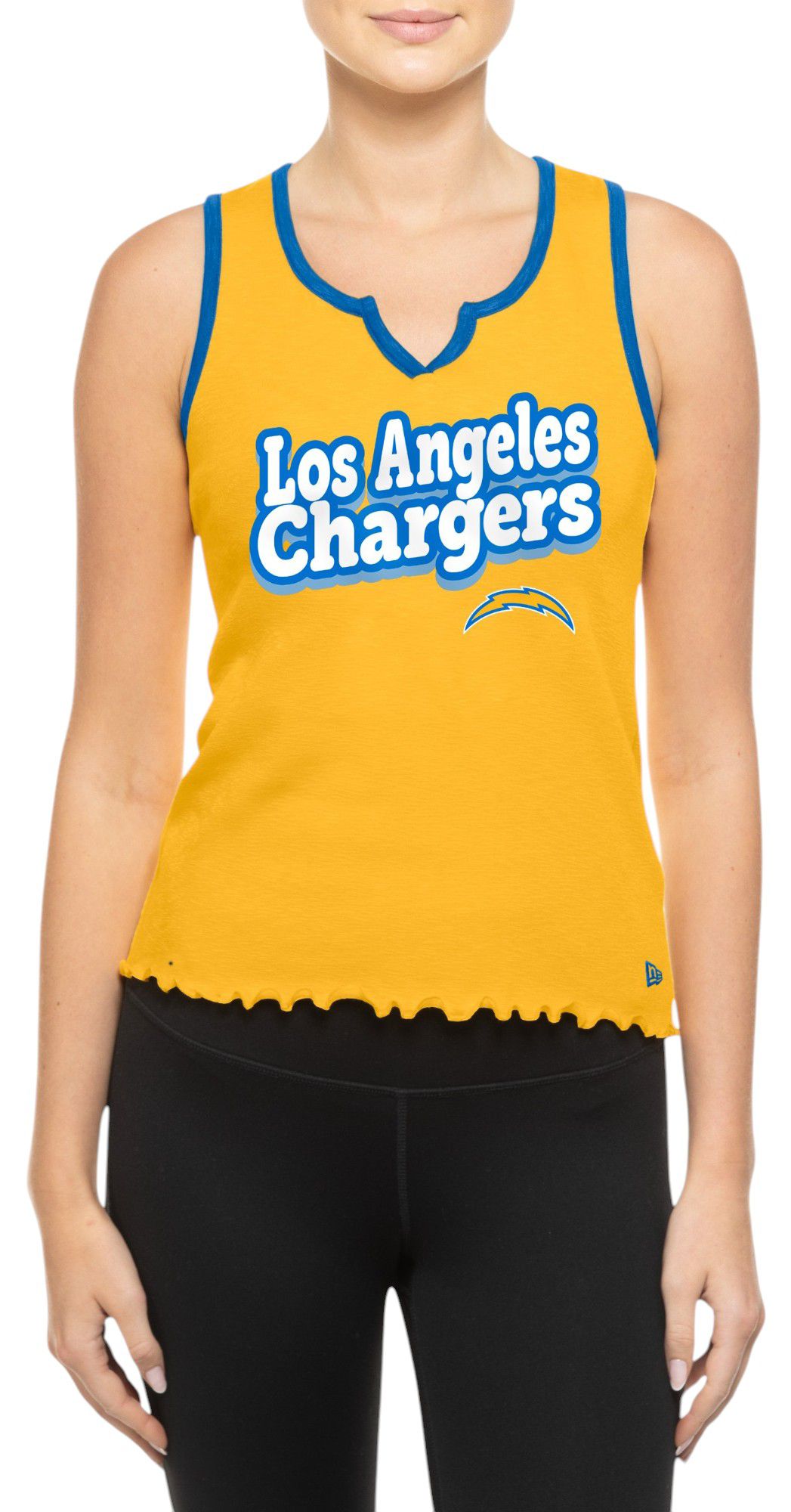 New Era Women's Los Angeles Chargers Gold Wave Edge Tank Top product image