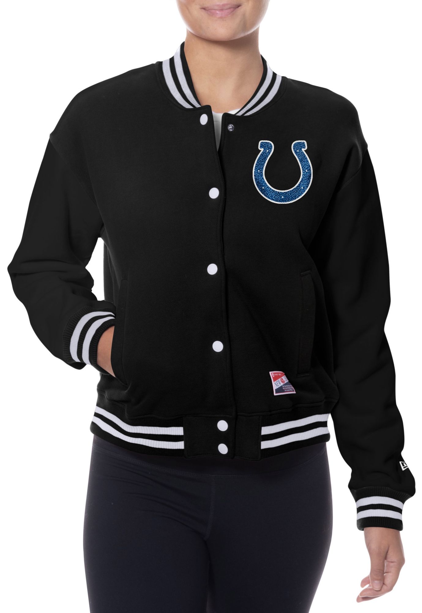 New Era Women's Indianapolis Colts Dark Blue Poly Snap Varsity Jacket product image