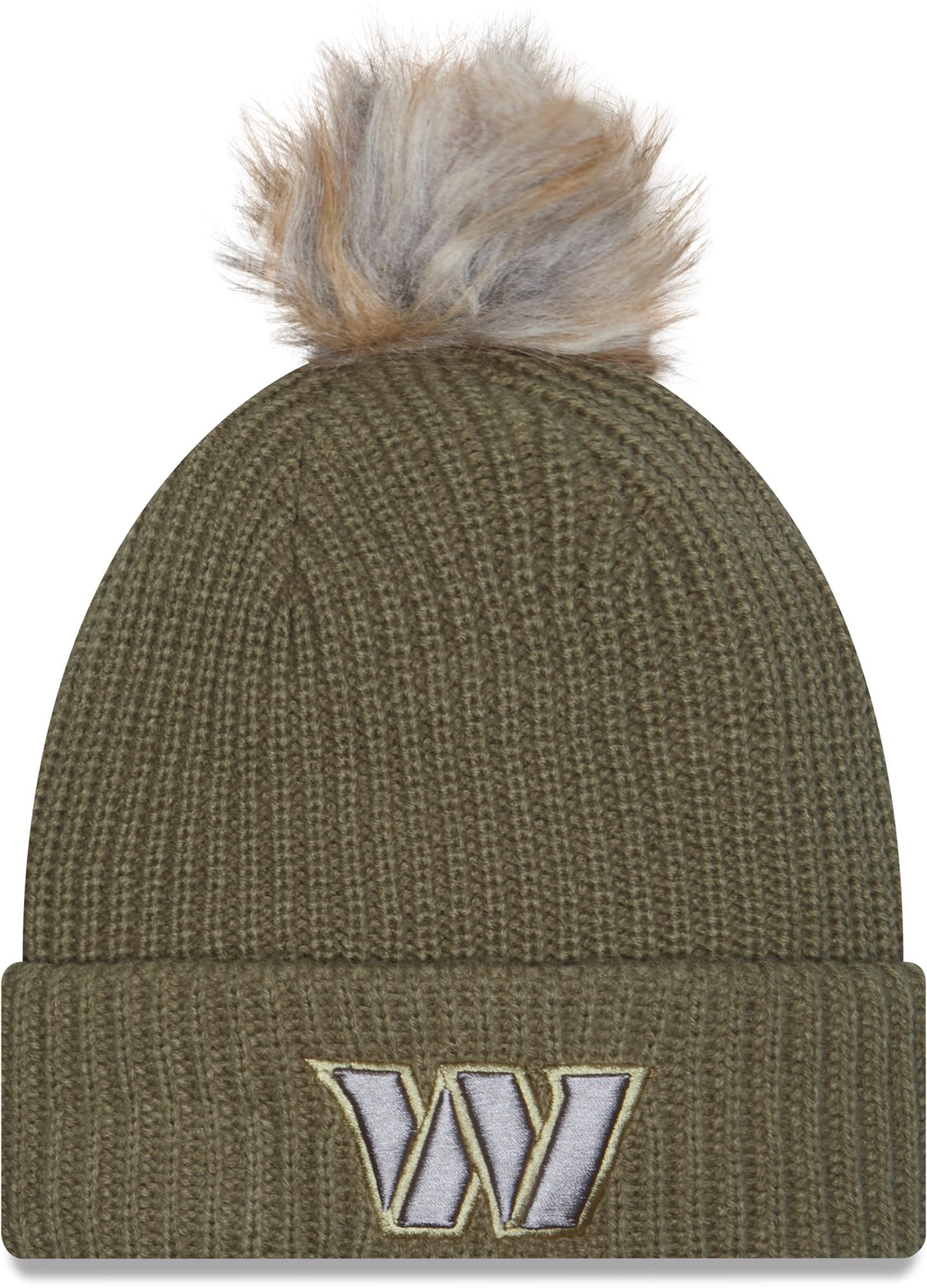 New Era Women's Washington Commanders Salute To Service 2025 Dark Moss Knit Beanie product image