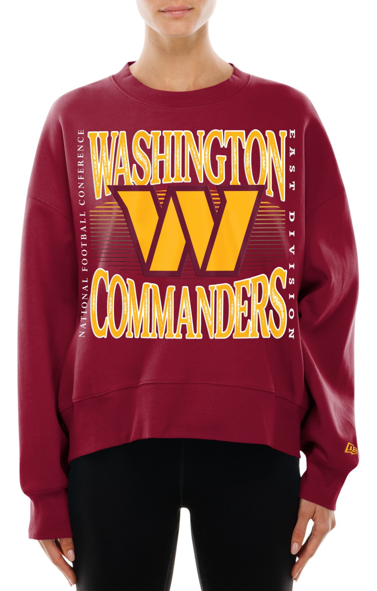 New Era Women's Washington Commanders Dark Red Tech Crew Pullover Sweatshirt product image