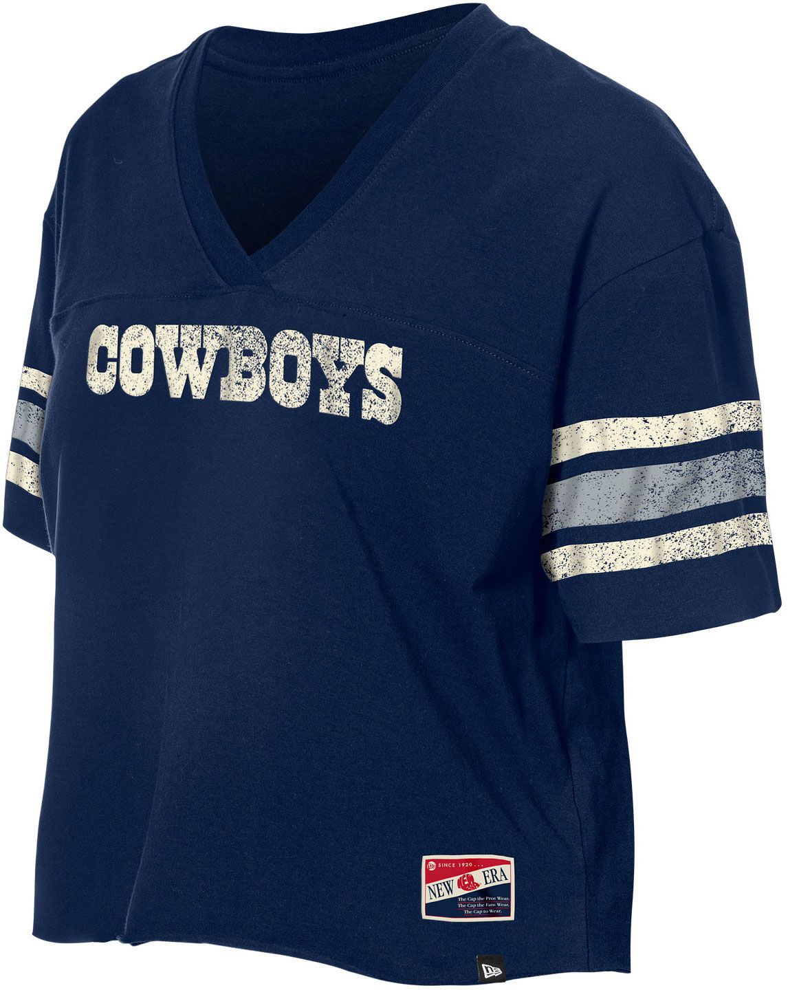 New Era Women's Dallas Cowboys Navy Striped Sleeve T-Shirt product image