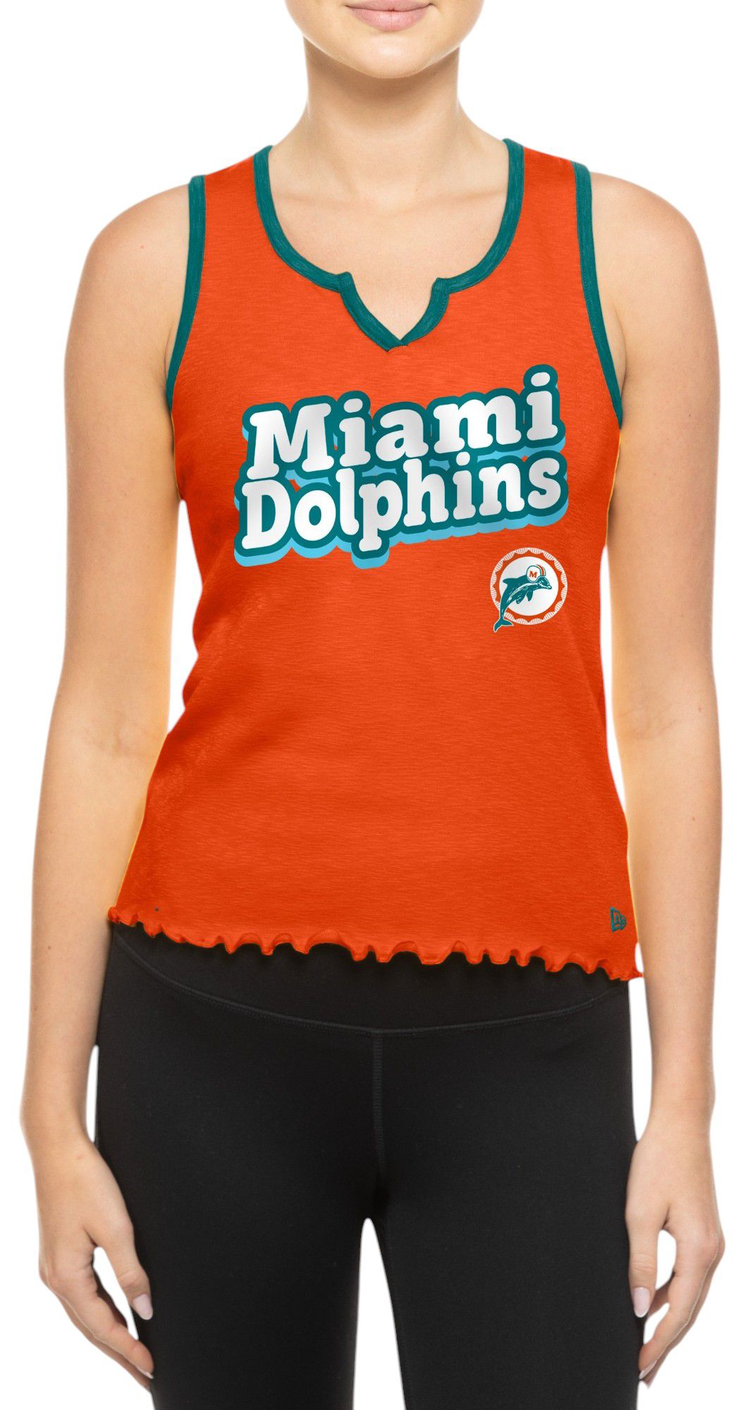 New Era Women's Miami Dolphins Orange Wave Edge Tank Top product image