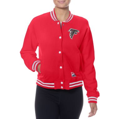 sorry, New Era Women's Atlanta Falcons Red Poly Snap Varsity Jacket is currently out of stock