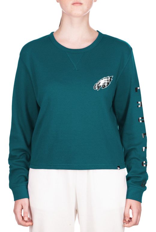 New Era Women's Philadelphia Eagles Dark Green Thermal Long Sleeve T-Shirt product image