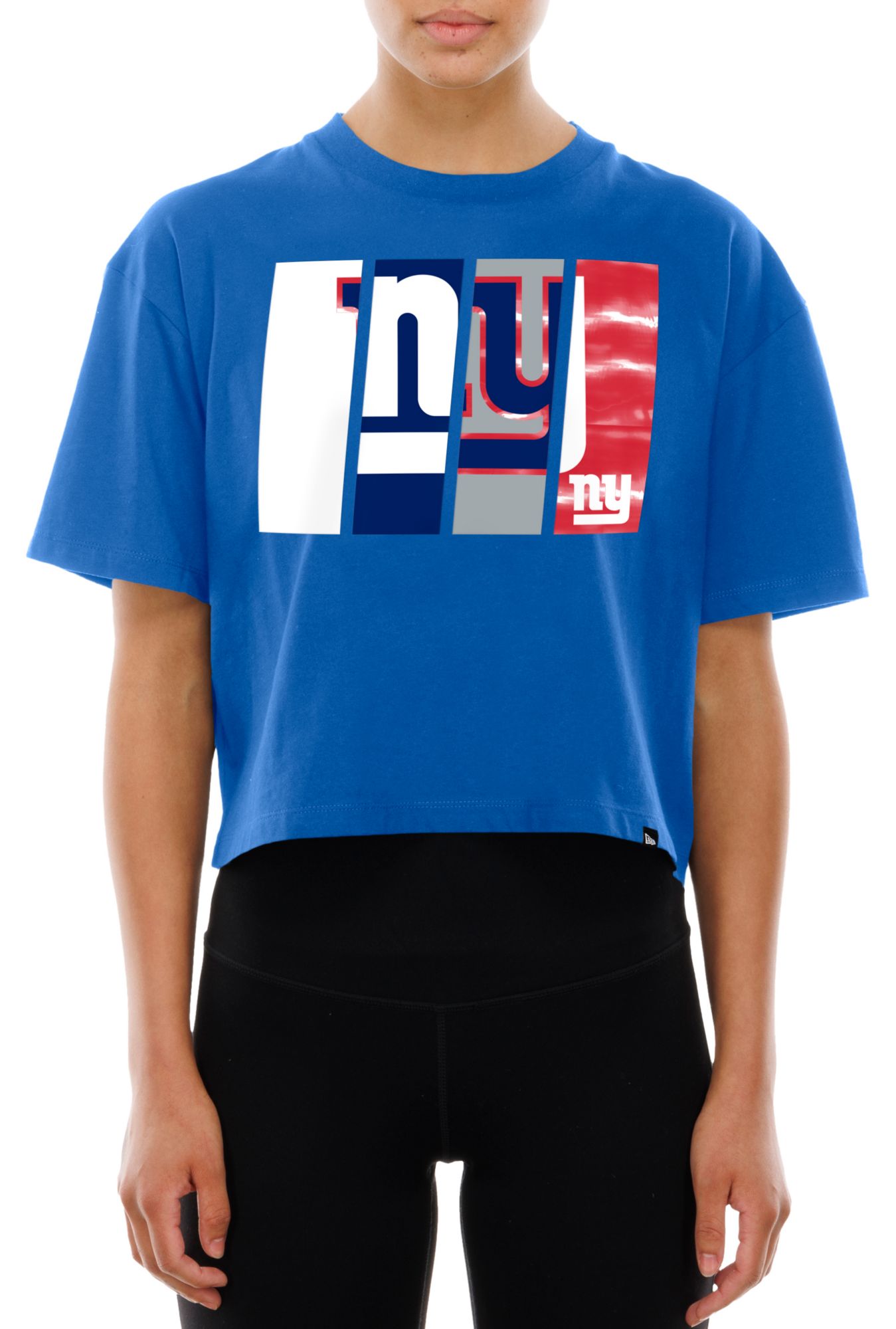 New Era Women's New York Giants Blue Panel Boxy T-Shirt product image
