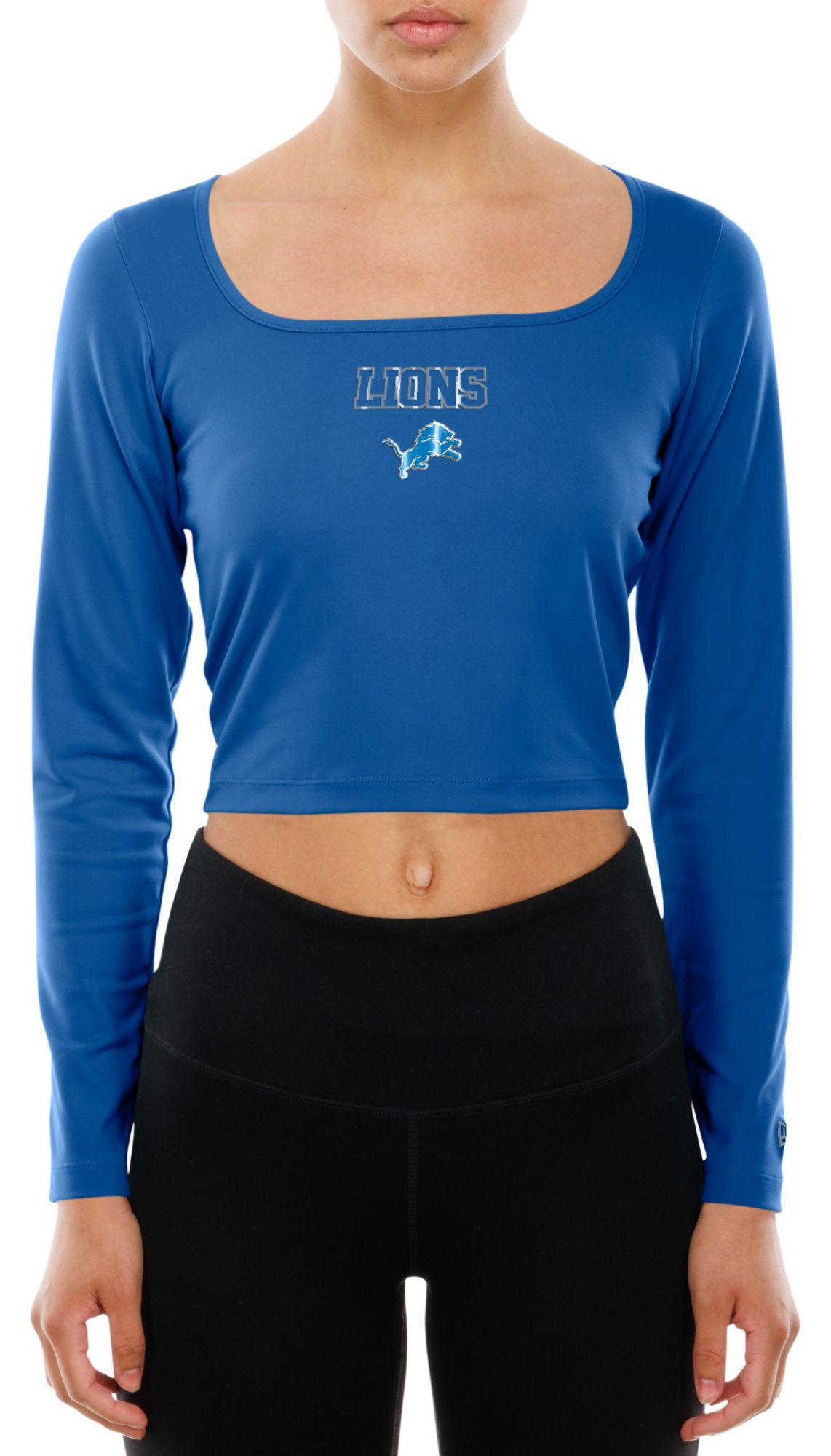 New Era Women's Detroit Lions Medium Blue Fitted Square Neck Long Sleeve T-Shirt product image